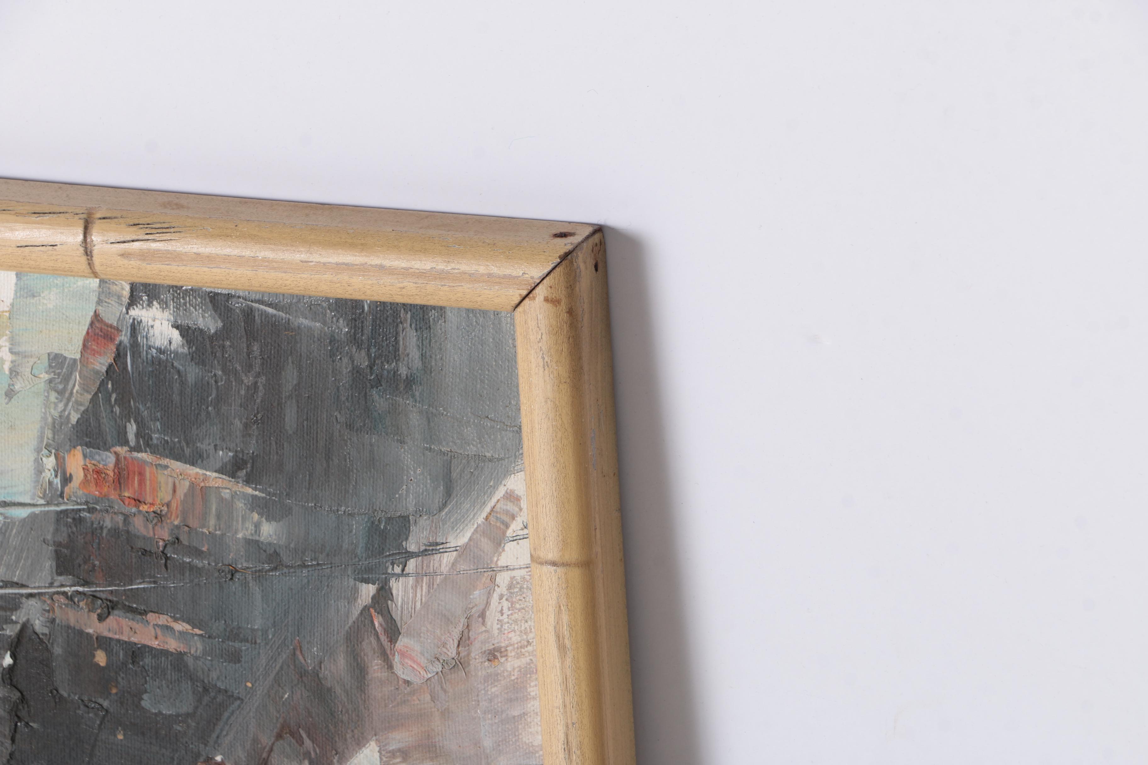 Oil Painting on Canvas of an East Asian Street Scene