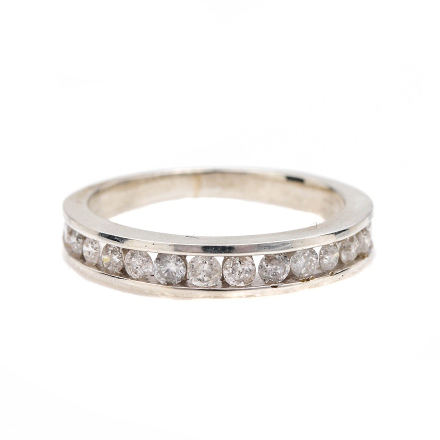 Platinum Channel Set Diamond Band