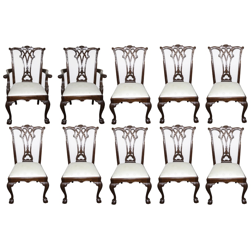 Ten Chippendale Style Dining Chairs by American Drew