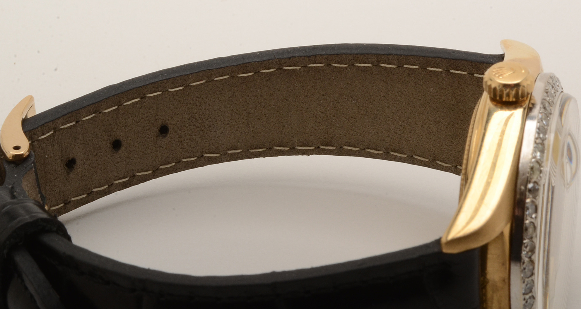 18K Yellow Gold Rolex Oyster Perpetual Day Date 1.32 CTW Diamond Watch