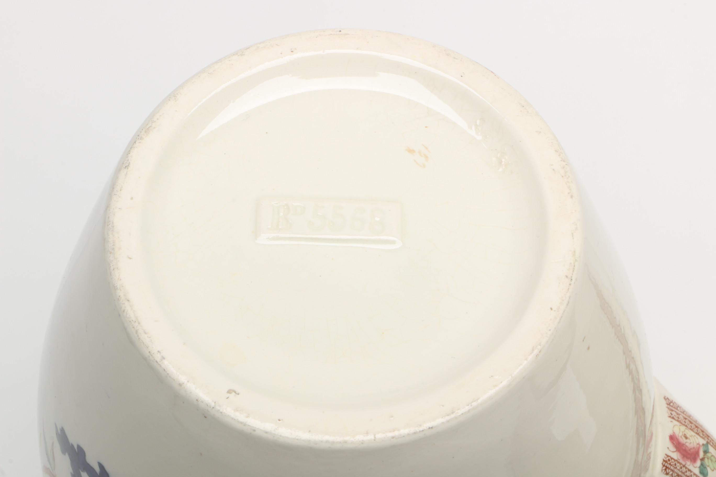 Antique Furnivals "Cashmere" Pitcher, Basin, and Shaving Set