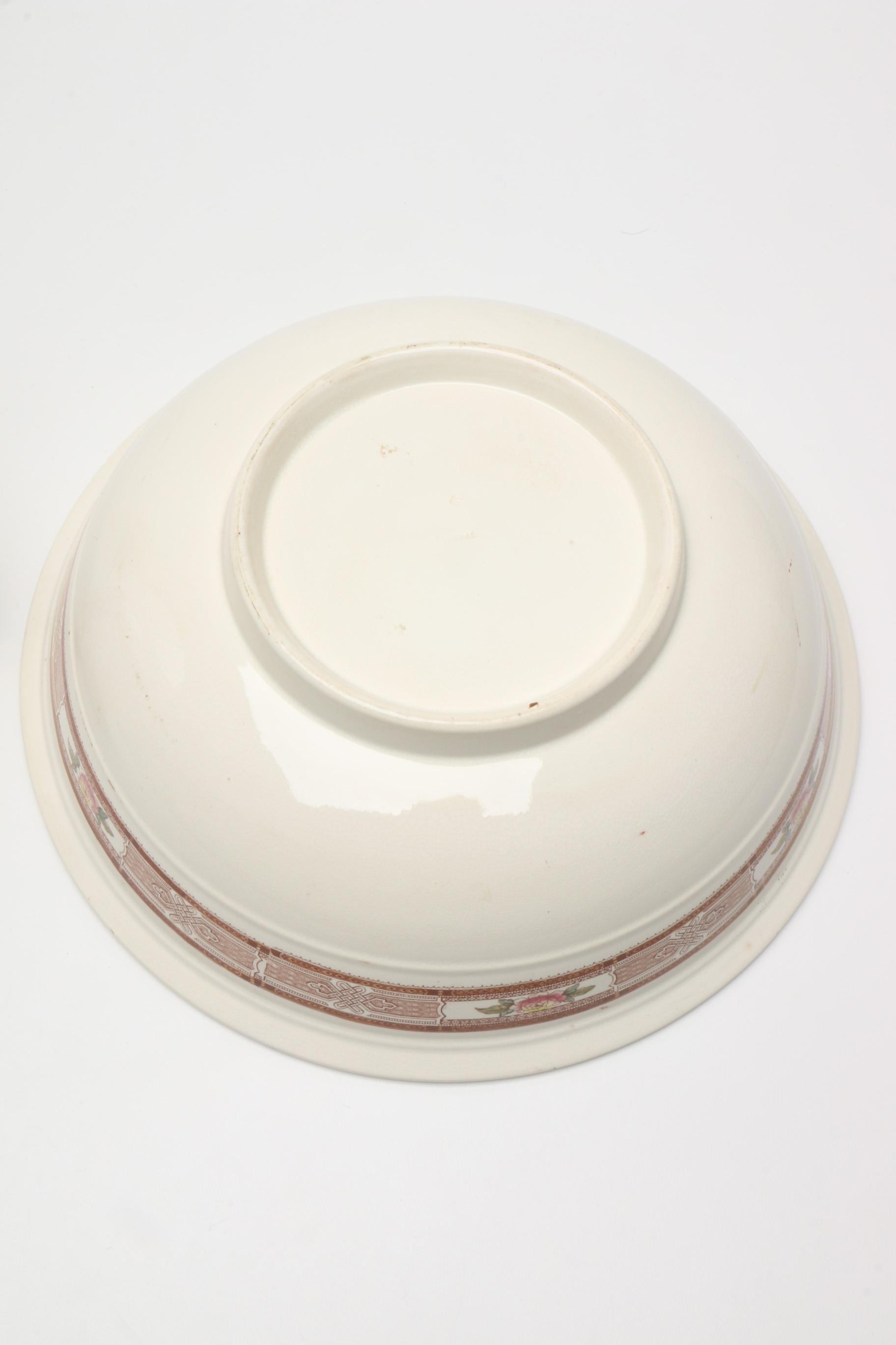 Antique Furnivals "Cashmere" Pitcher, Basin, and Shaving Set