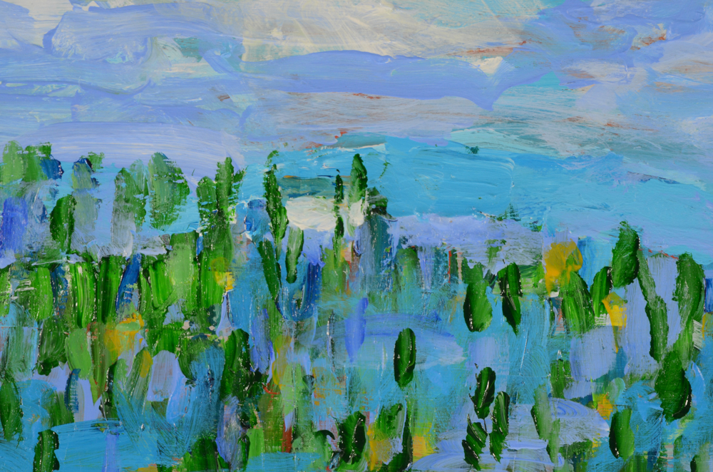 Will Becker Original Acrylic Painting on Board "The Old House on the Hill"