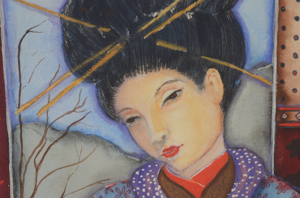 June Ruff Original Watercolor Painting "Tea Time"