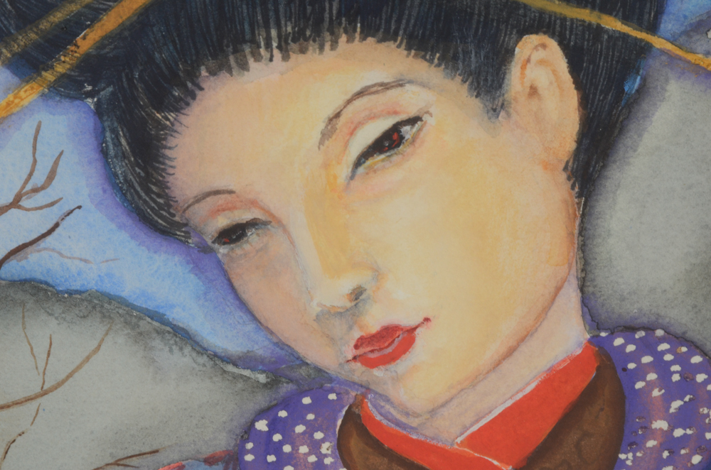 June Ruff Original Watercolor Painting "Tea Time"