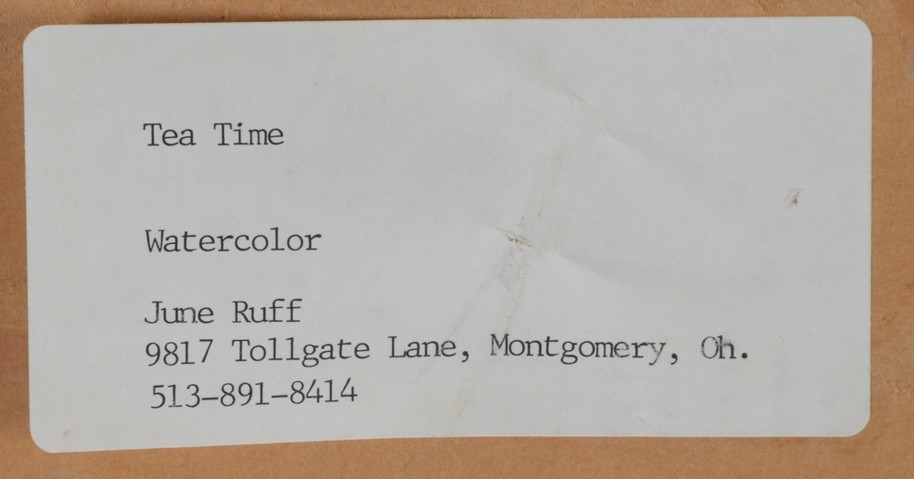 June Ruff Original Watercolor Painting "Tea Time"