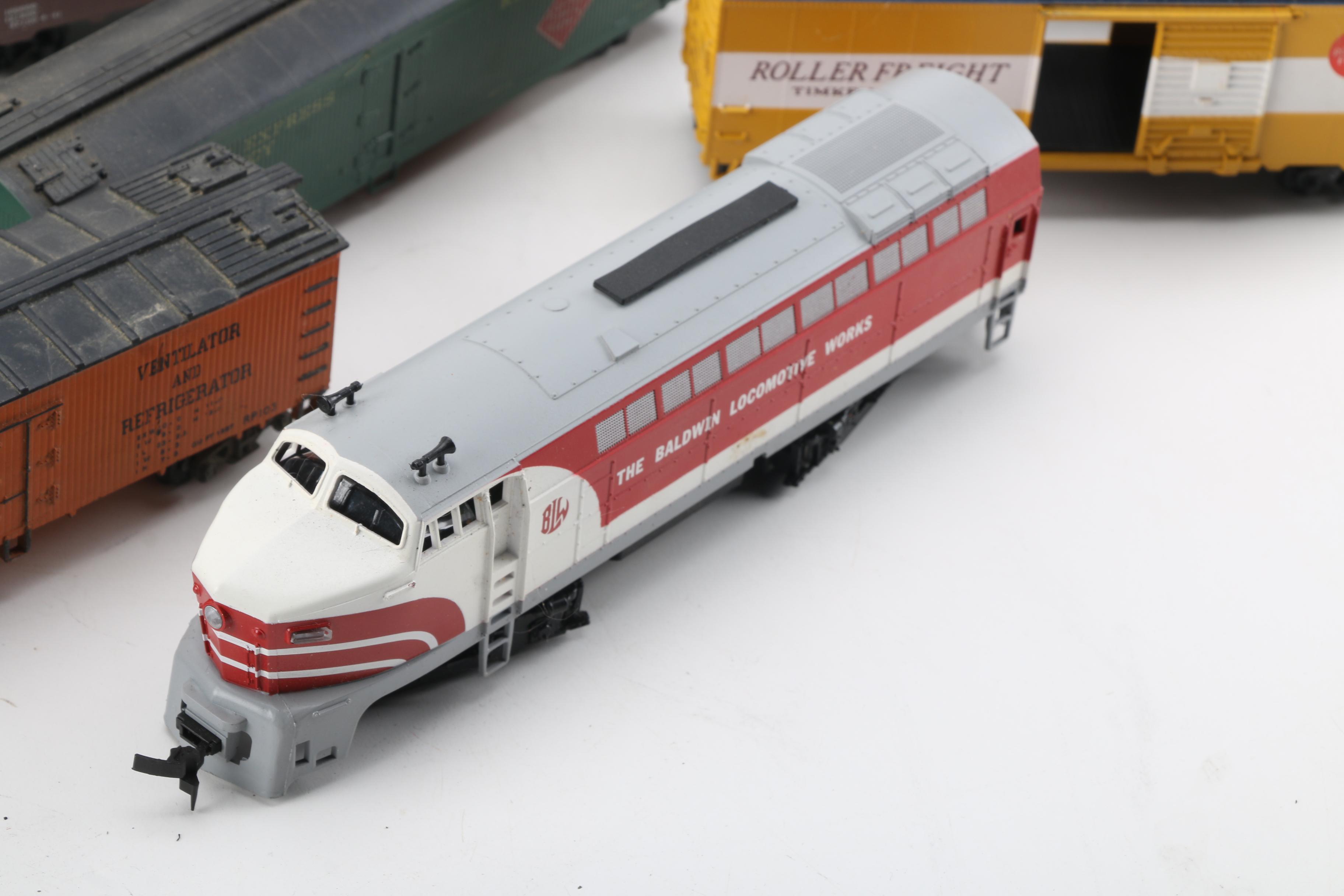 HO Scale Train Cars Including Roco Baldwin Locomotive Diesel Engine