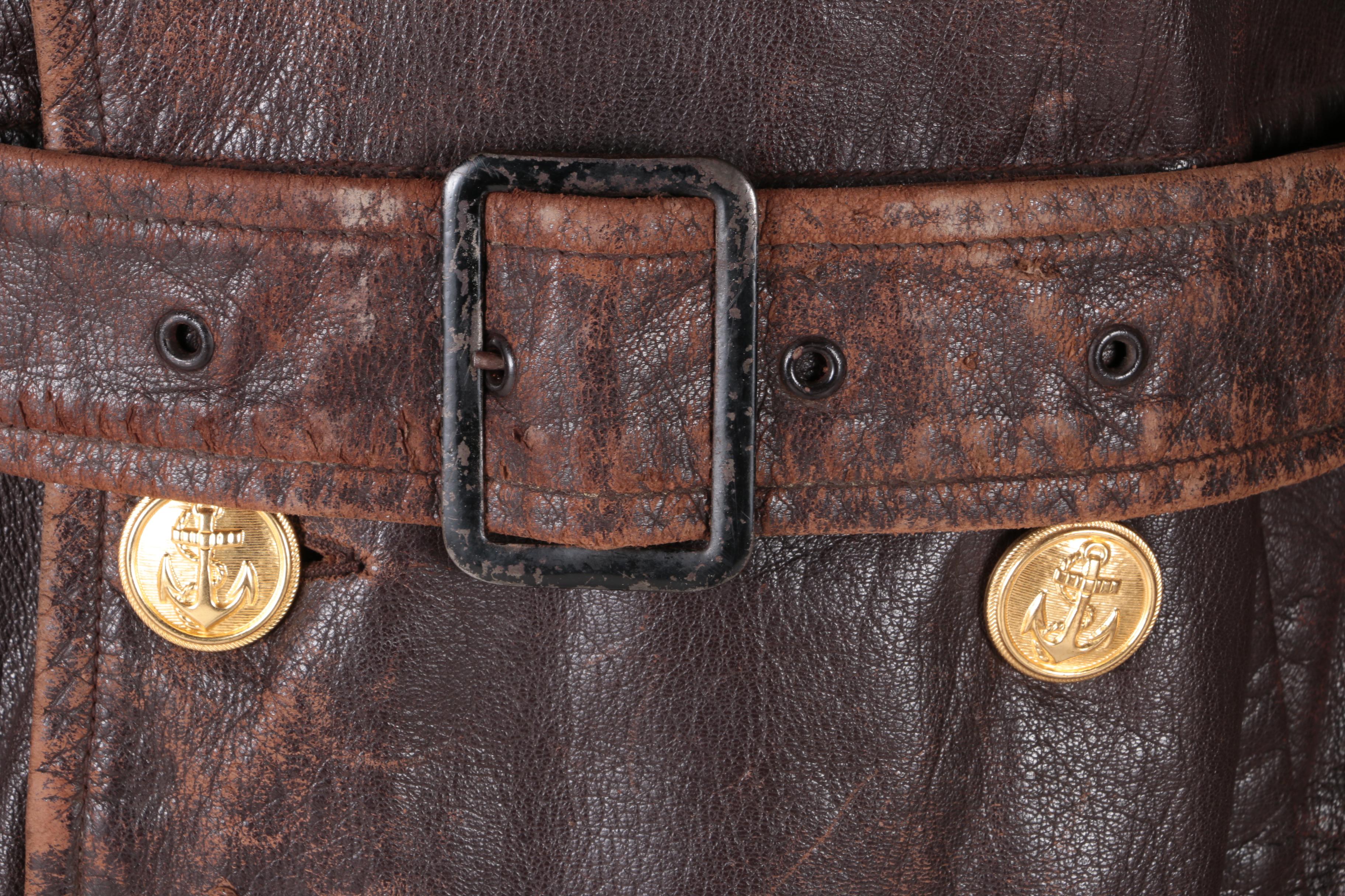 U.S. Navy M69F Transport Pilot Leather Coat with Shearling Collar