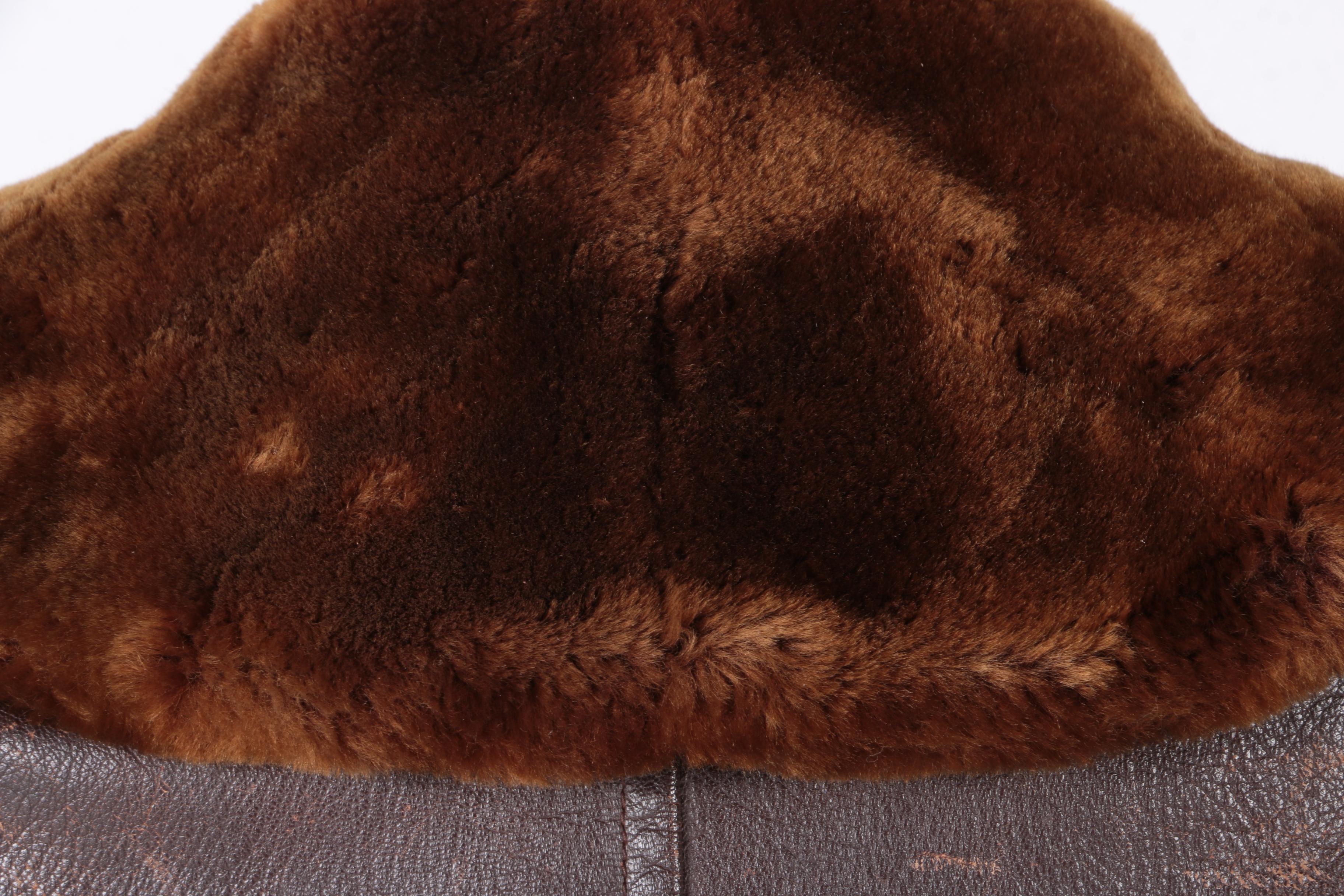 U.S. Navy M69F Transport Pilot Leather Coat with Shearling Collar