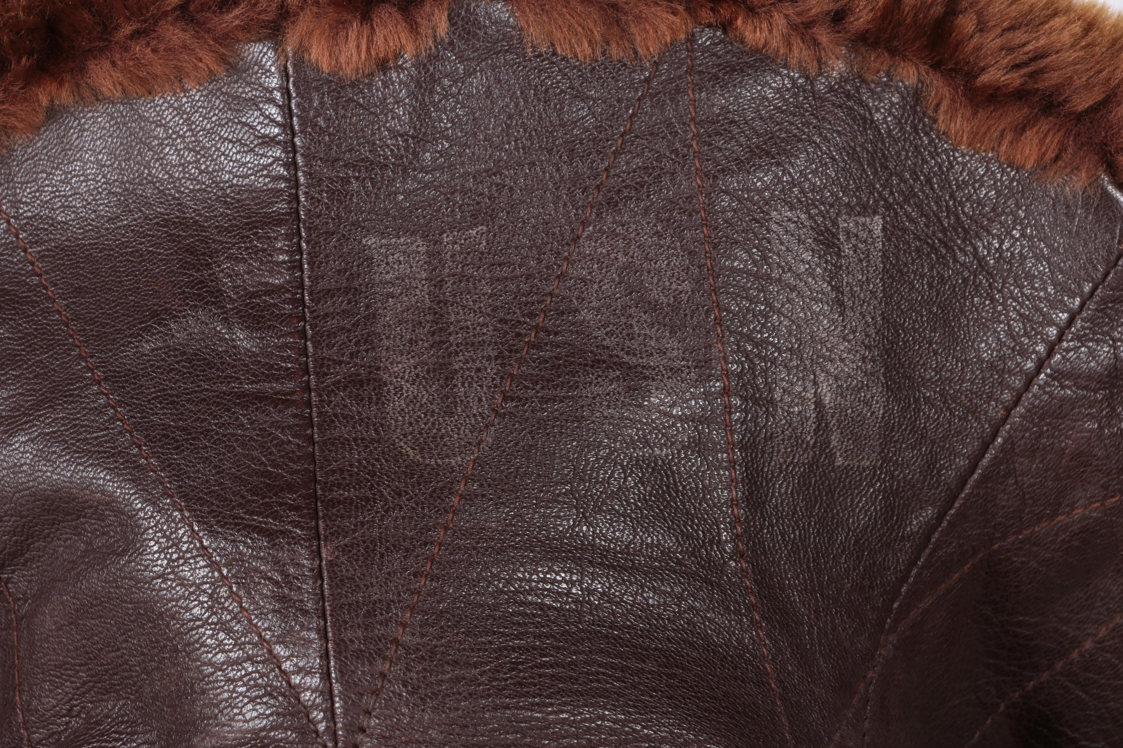 U.S. Navy M69F Transport Pilot Leather Coat with Shearling Collar