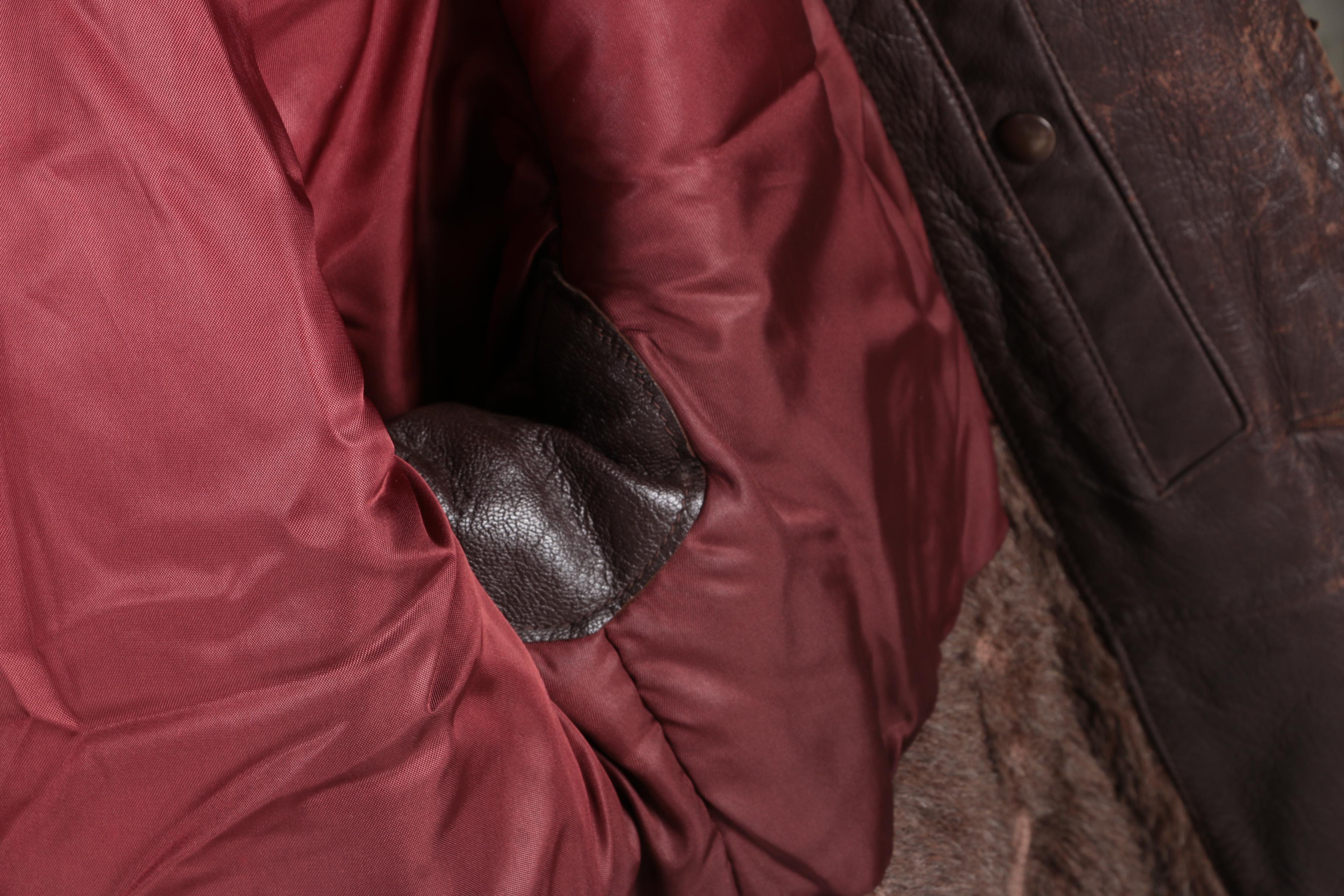 U.S. Navy M69F Transport Pilot Leather Coat with Shearling Collar