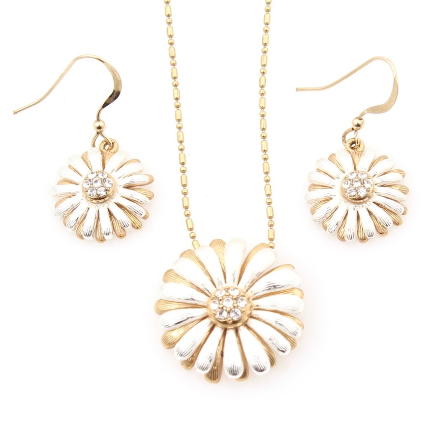 Brighton Daisy Pendant Necklace and Earrings