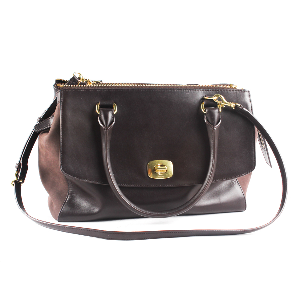 Coach Legacy Pinnacle Harper Triple Zip Leather Satchel