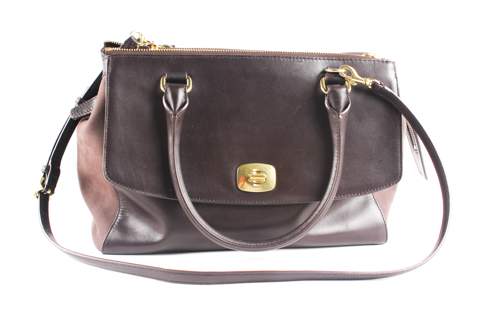 Coach Legacy Pinnacle Harper Triple Zip Leather Satchel