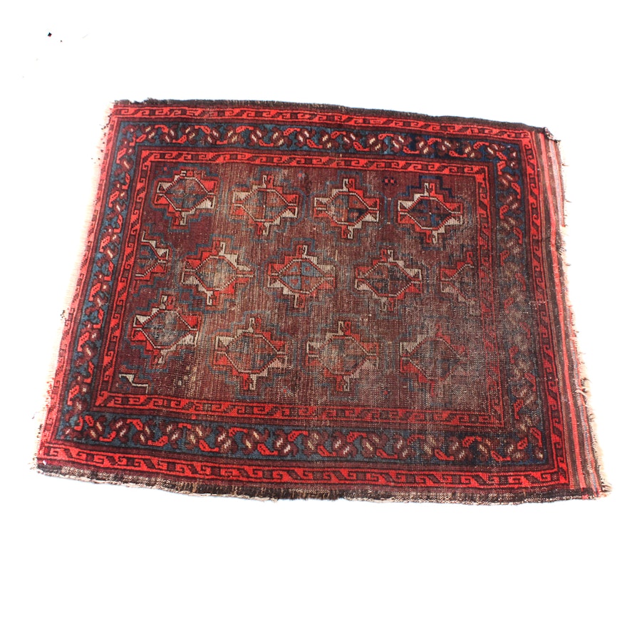 Antique Hand Knotted Persian Balouch Rug