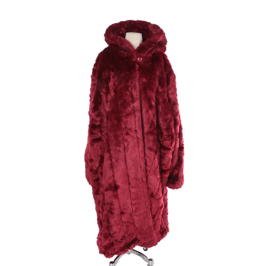 Roaman's Faux Fur Hooded Coat