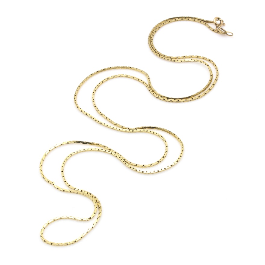 14K Yellow Gold Boston Link Chain Necklace