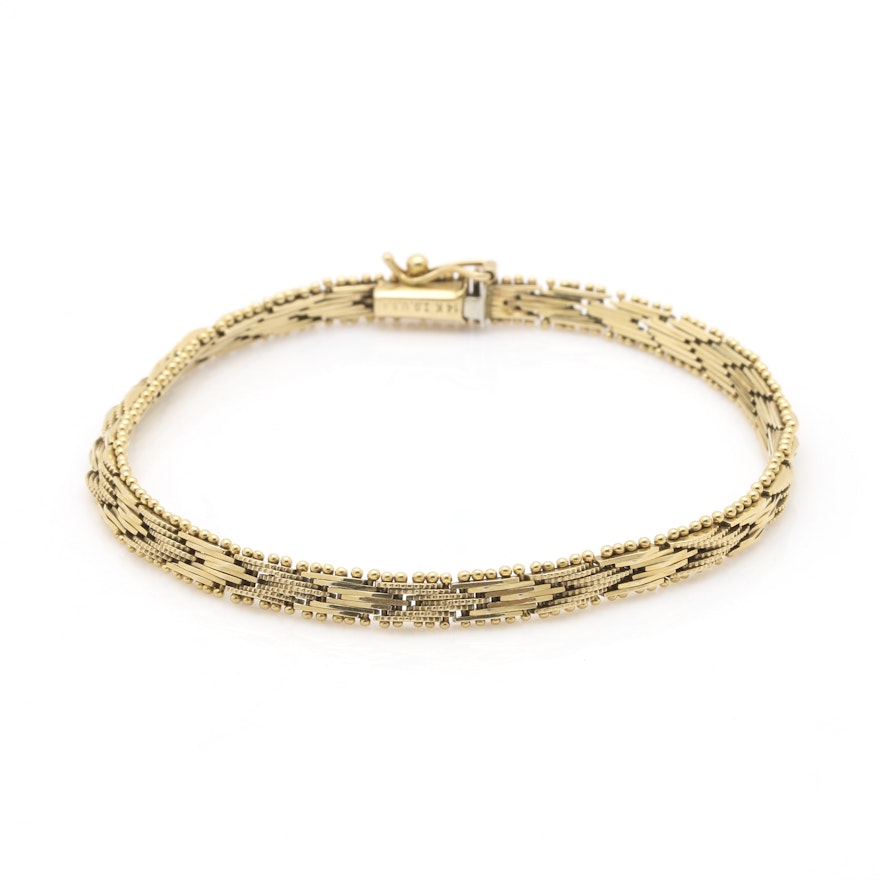 14K Yellow Gold Fancy Link Bracelet