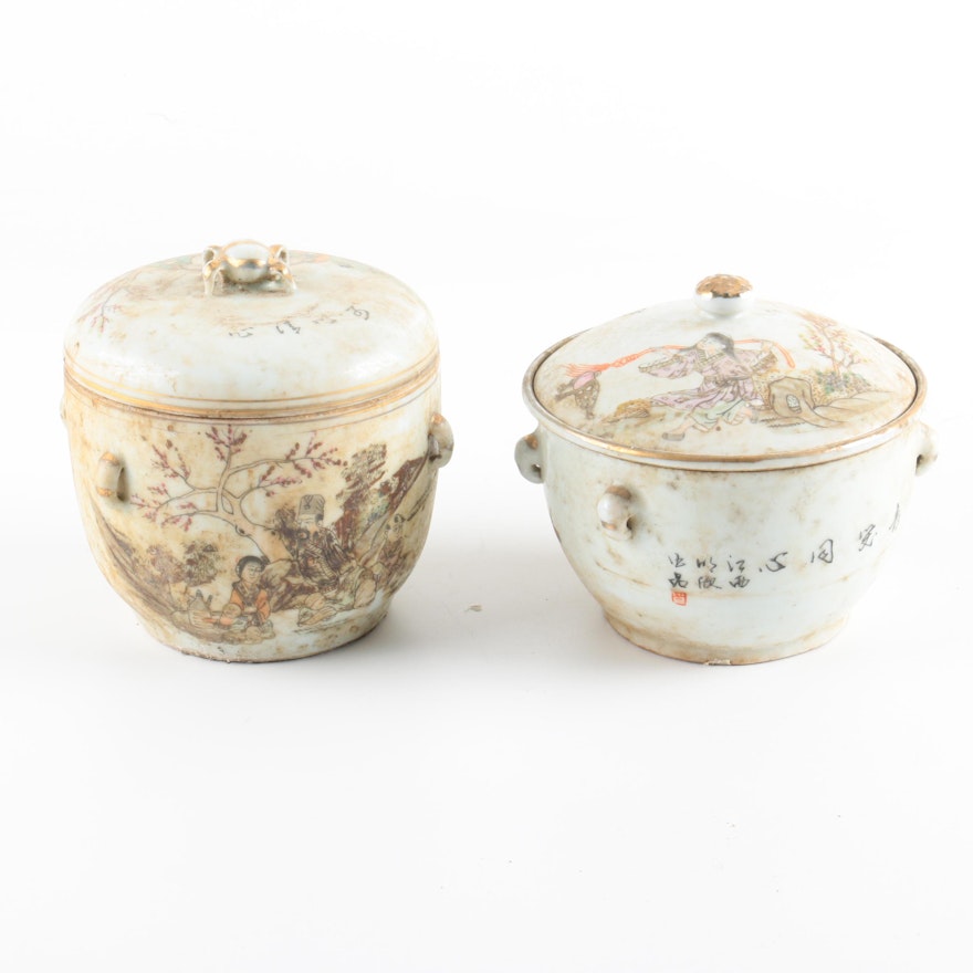 Chinese Ceramic Lidded Pots