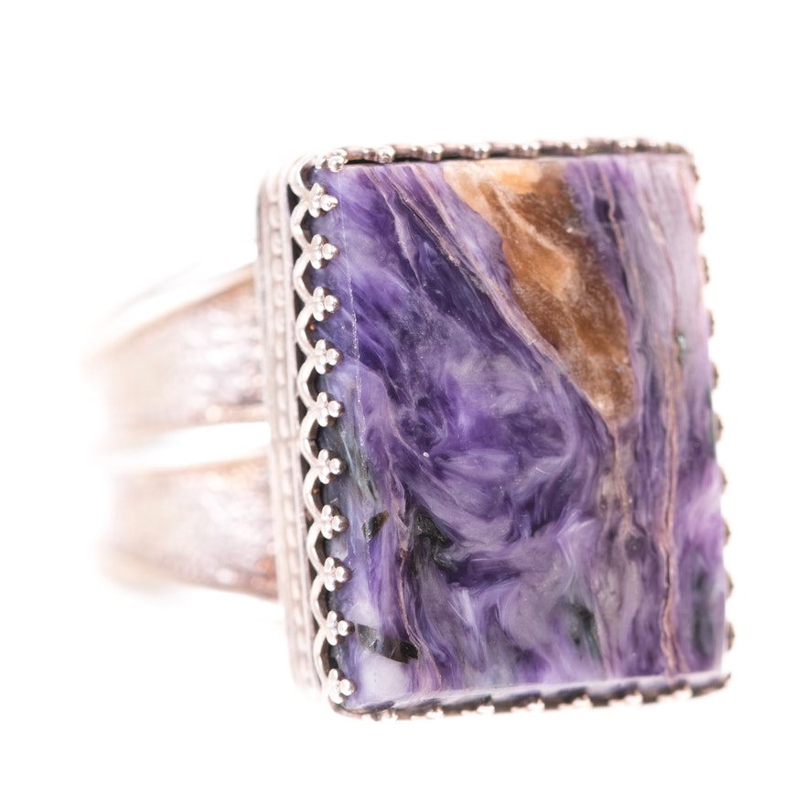 Sterling Silver and Charoite Ring