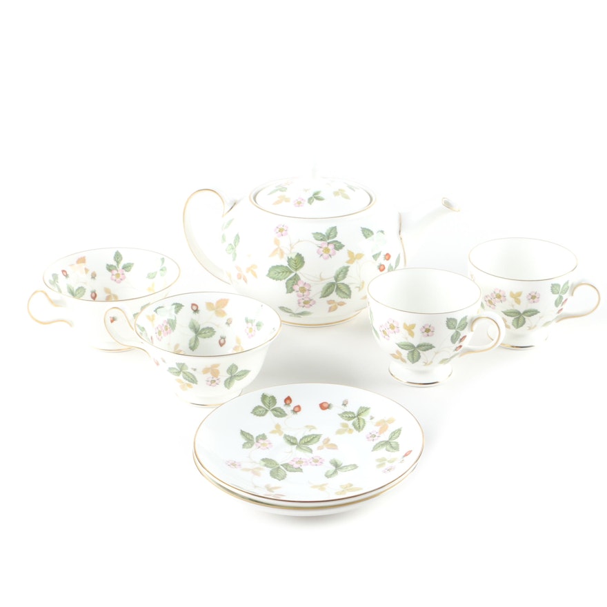 Wedgwood "Wild Strawberry" Bone China Tea Service