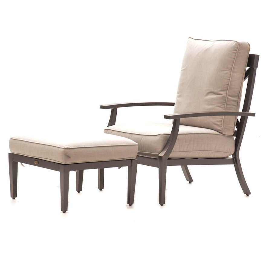 Arhaus Furniture Outdoor Lounge Chair with Ottoman