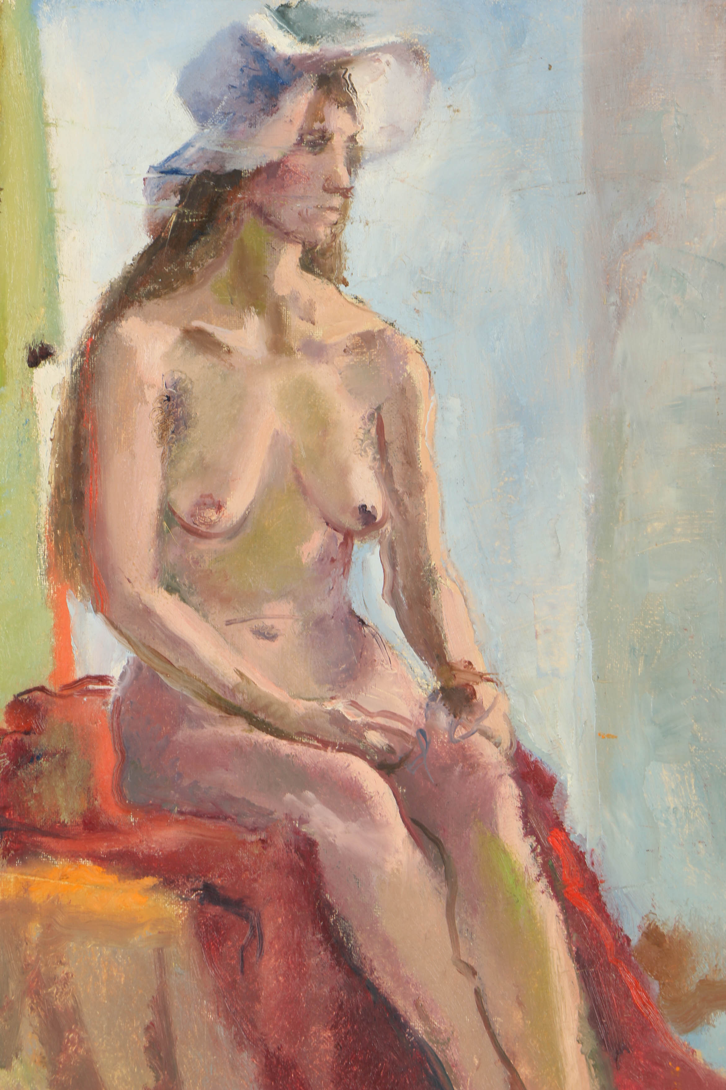 Edgar Yaeger Oil Painting on Canvas of a Nude Figure