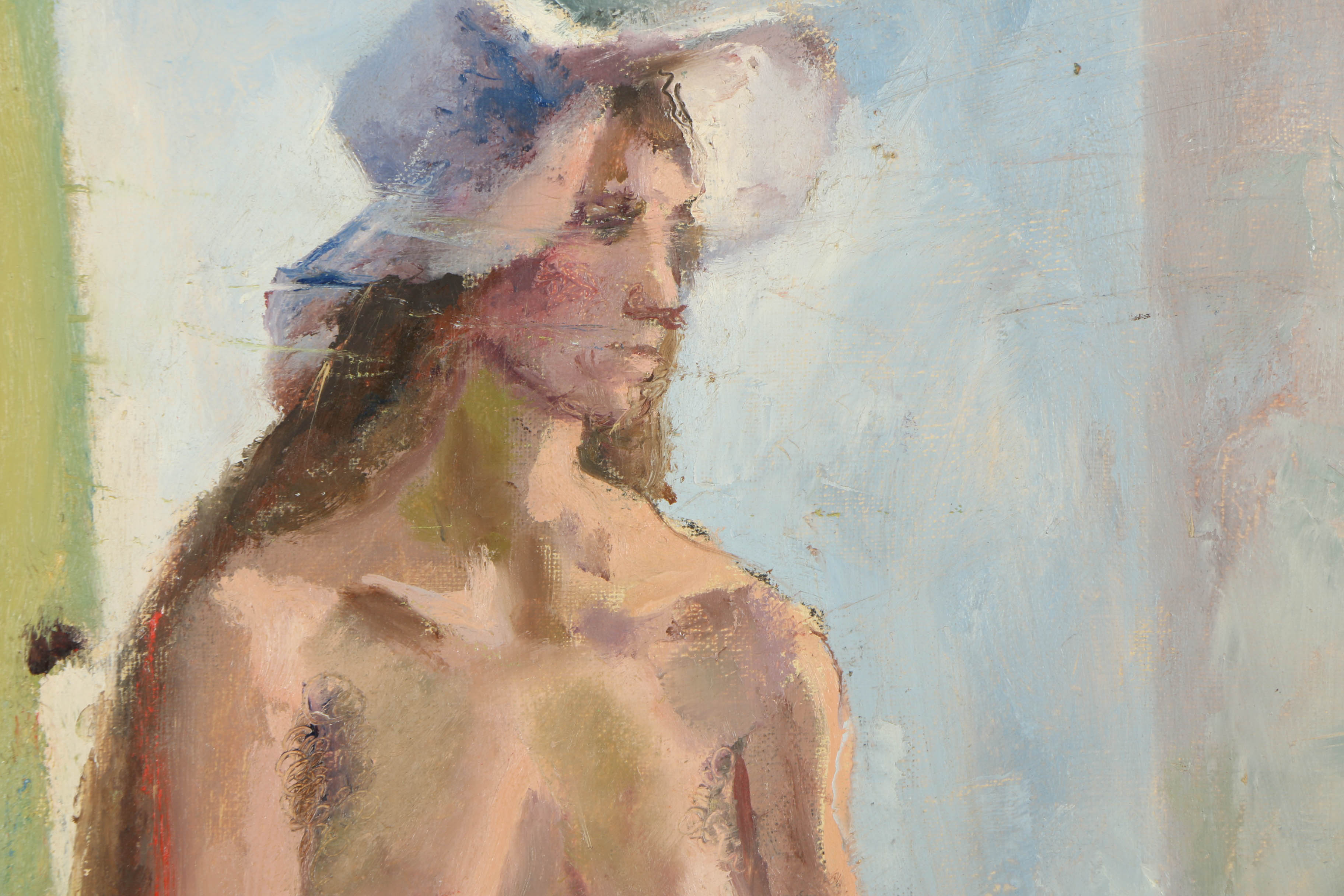 Edgar Yaeger Oil Painting on Canvas of a Nude Figure