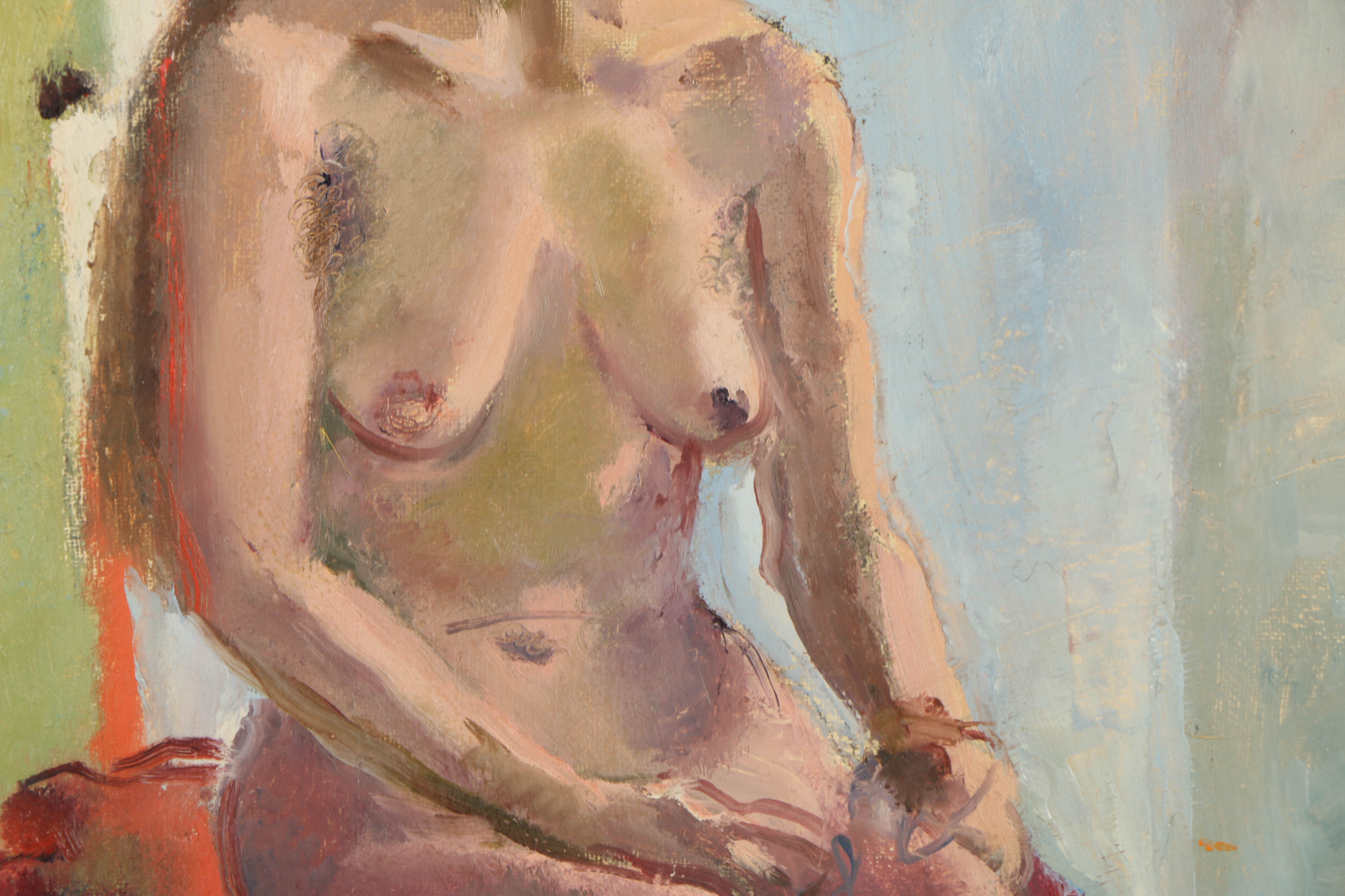 Edgar Yaeger Oil Painting on Canvas of a Nude Figure