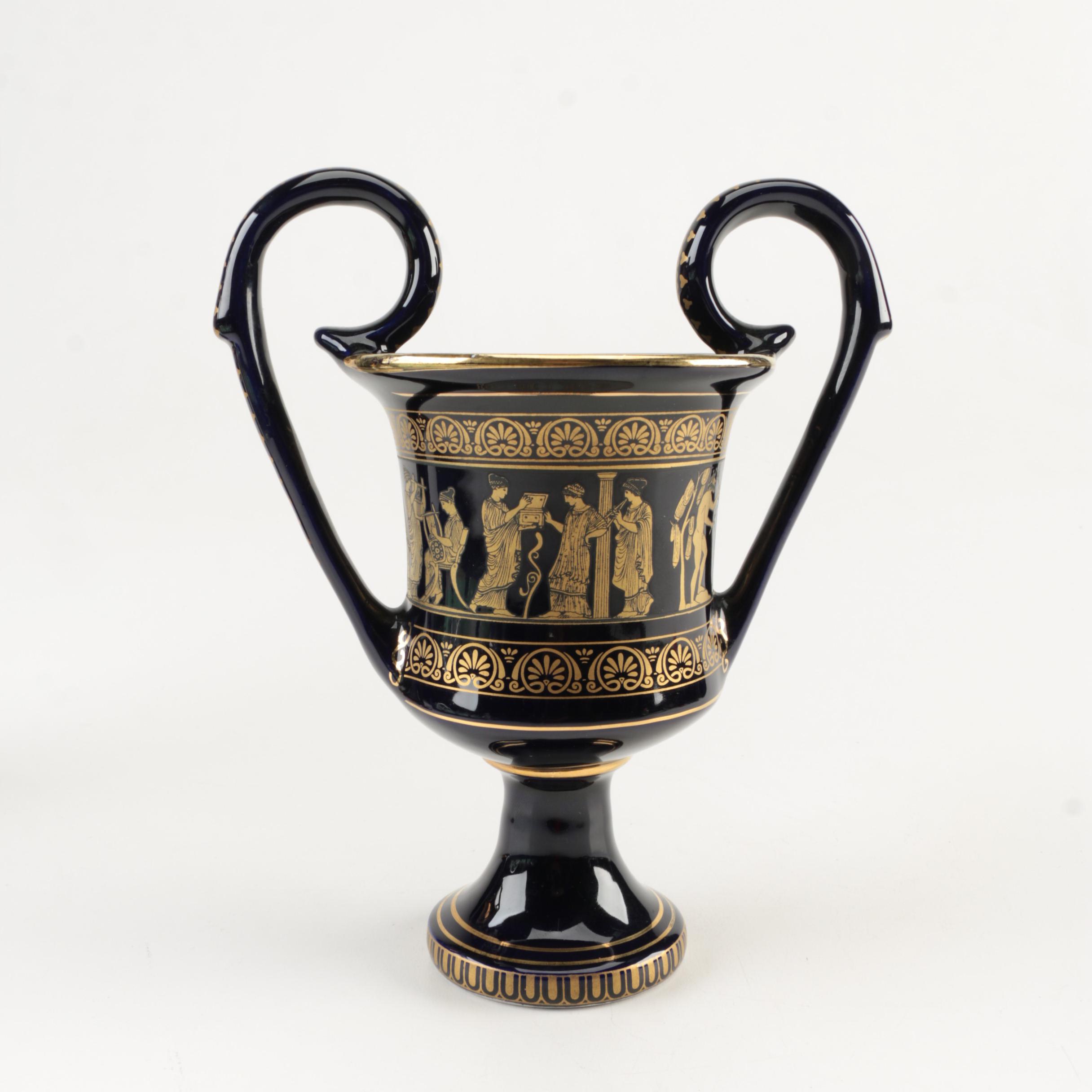Handmade Greek Vases with 24K Gold Trim