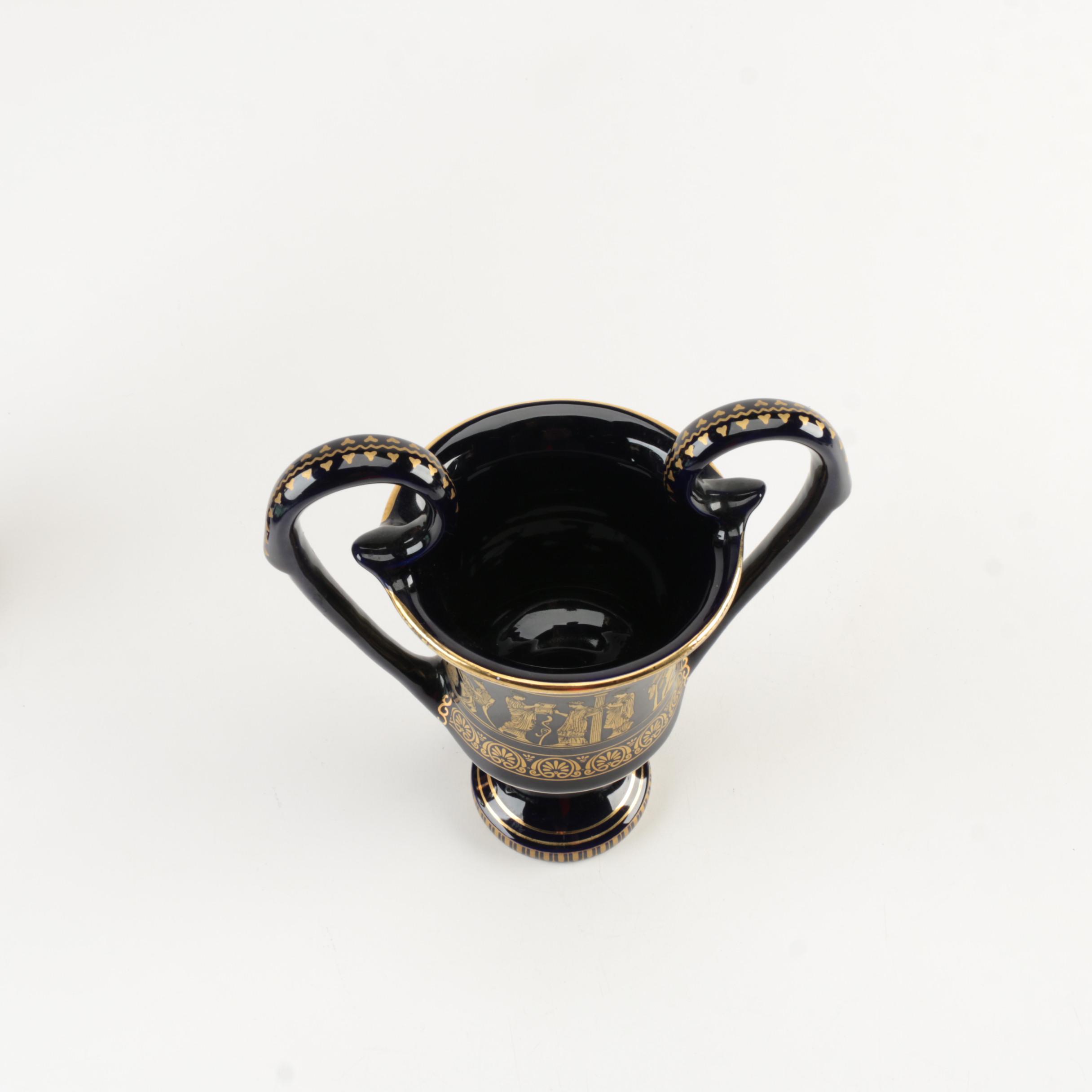 Handmade Greek Vases with 24K Gold Trim