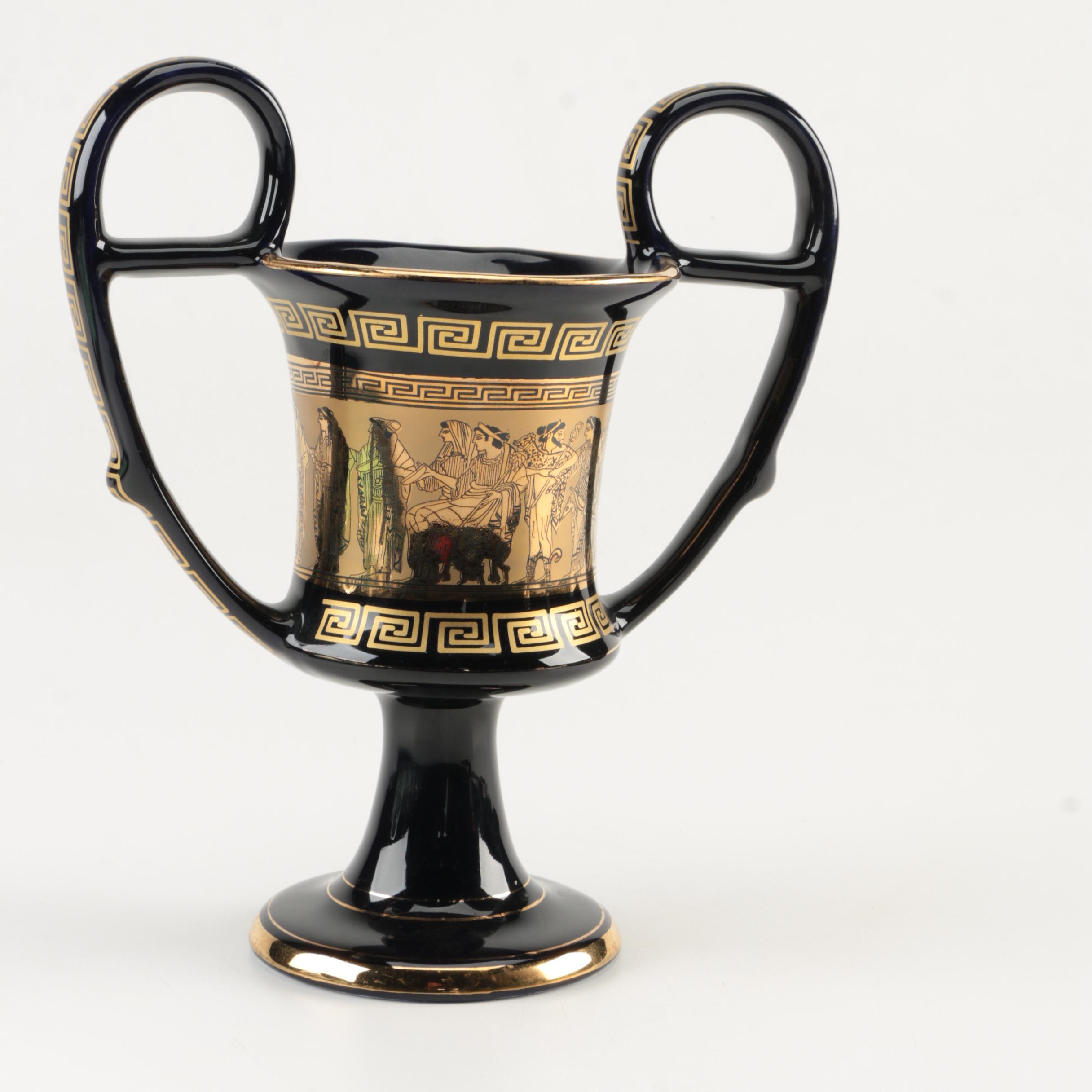 Handmade Greek Vases with 24K Gold Trim