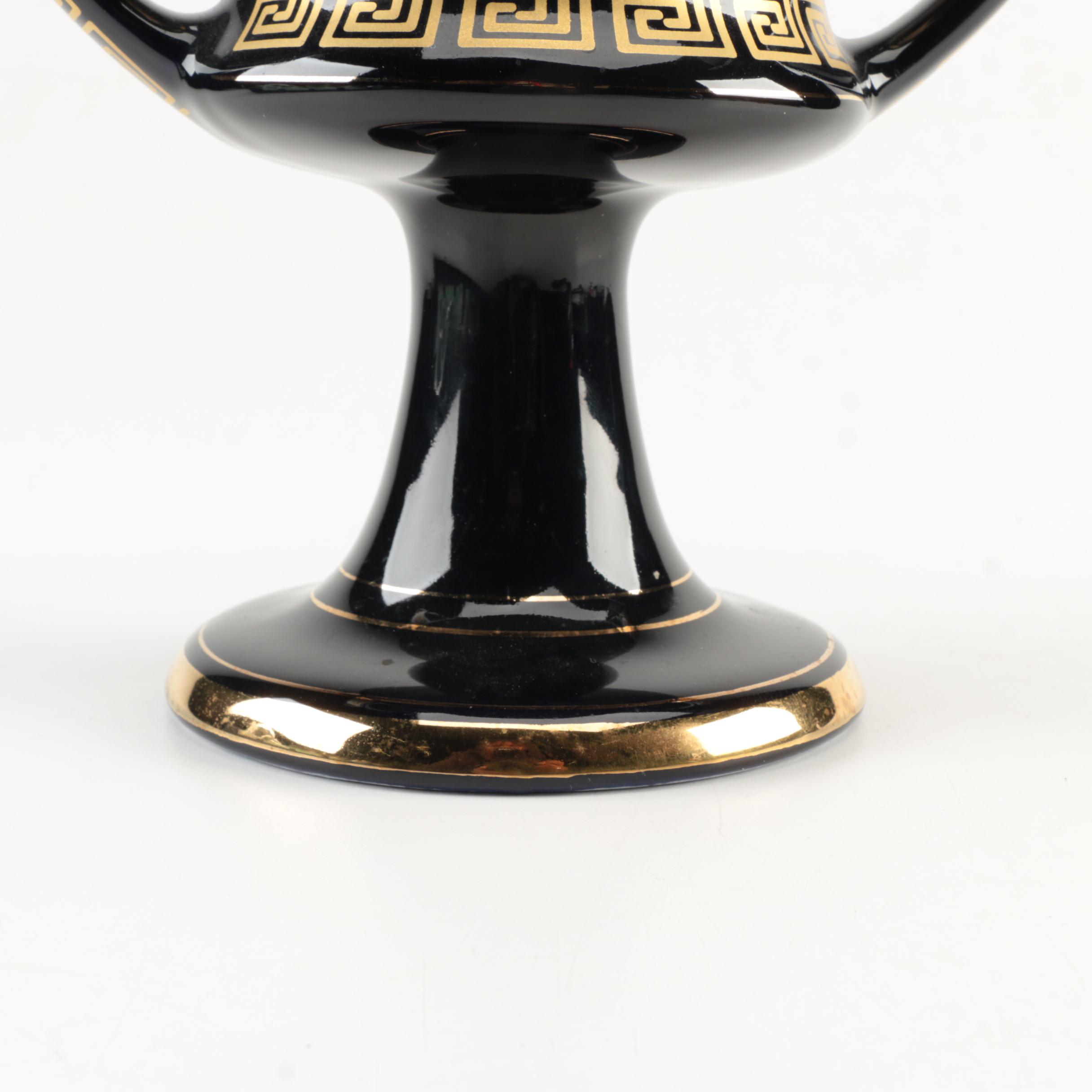 Handmade Greek Vases with 24K Gold Trim