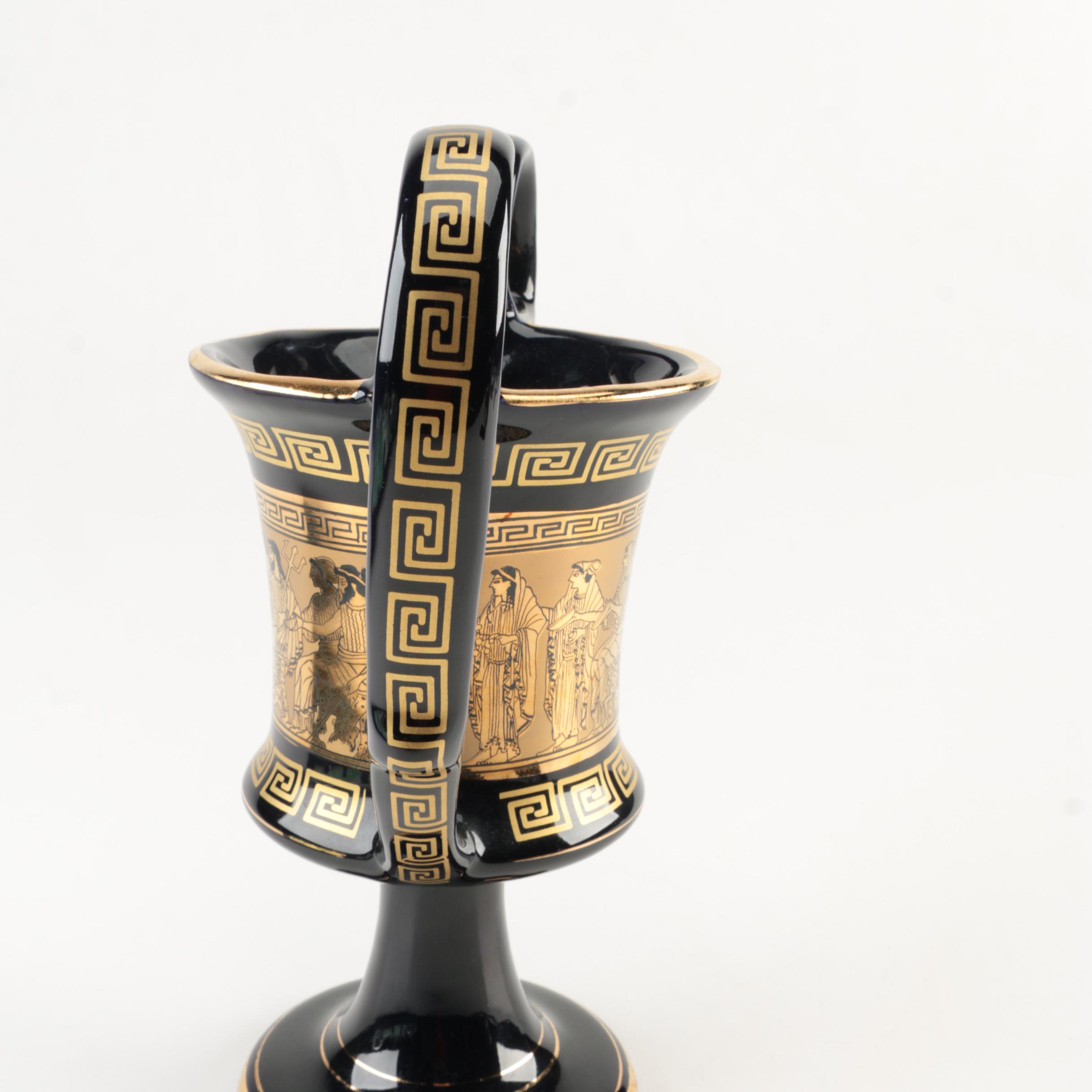 Handmade Greek Vases with 24K Gold Trim