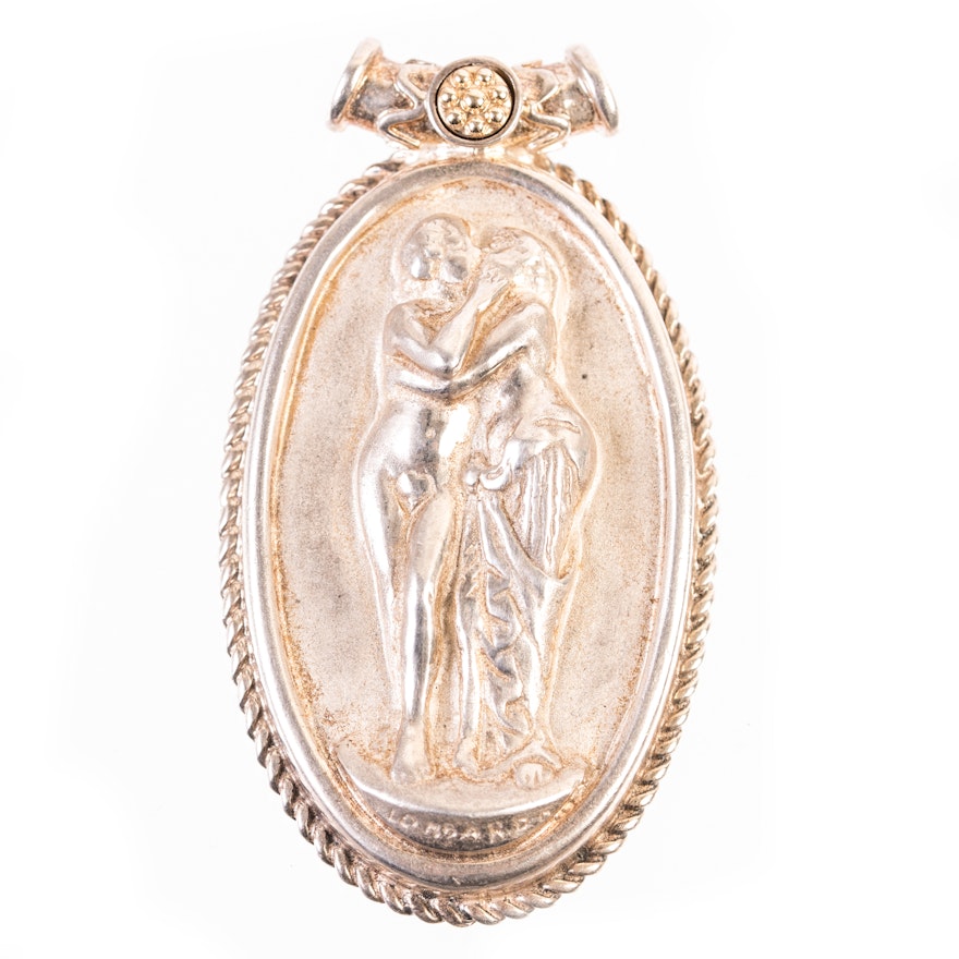 Tagliamonte Sterling Silver and 14K Yellow Gold Neoclassical Pendant