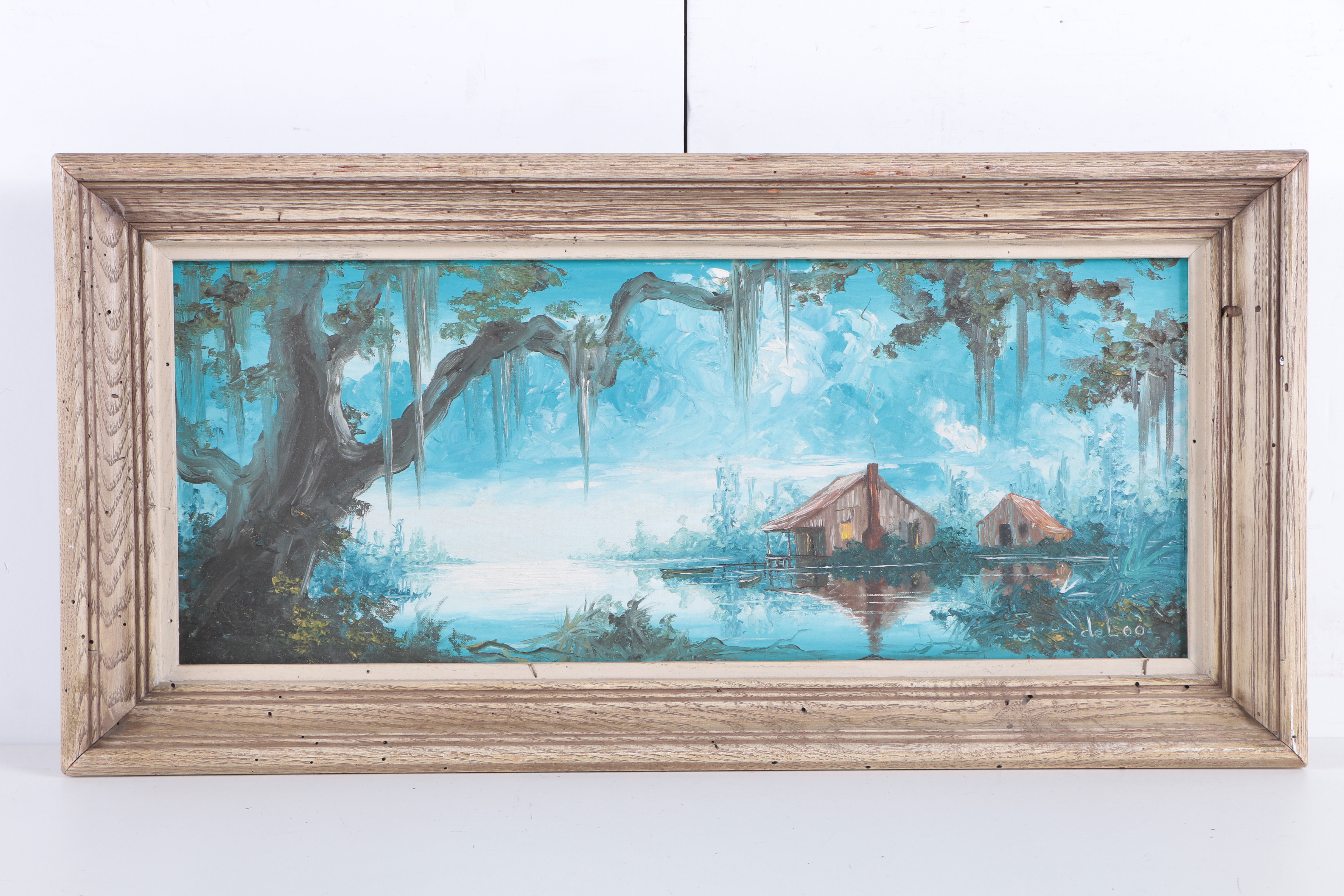 Two Deloo Oil Paintings on Canvas Board of Swamp Scenes