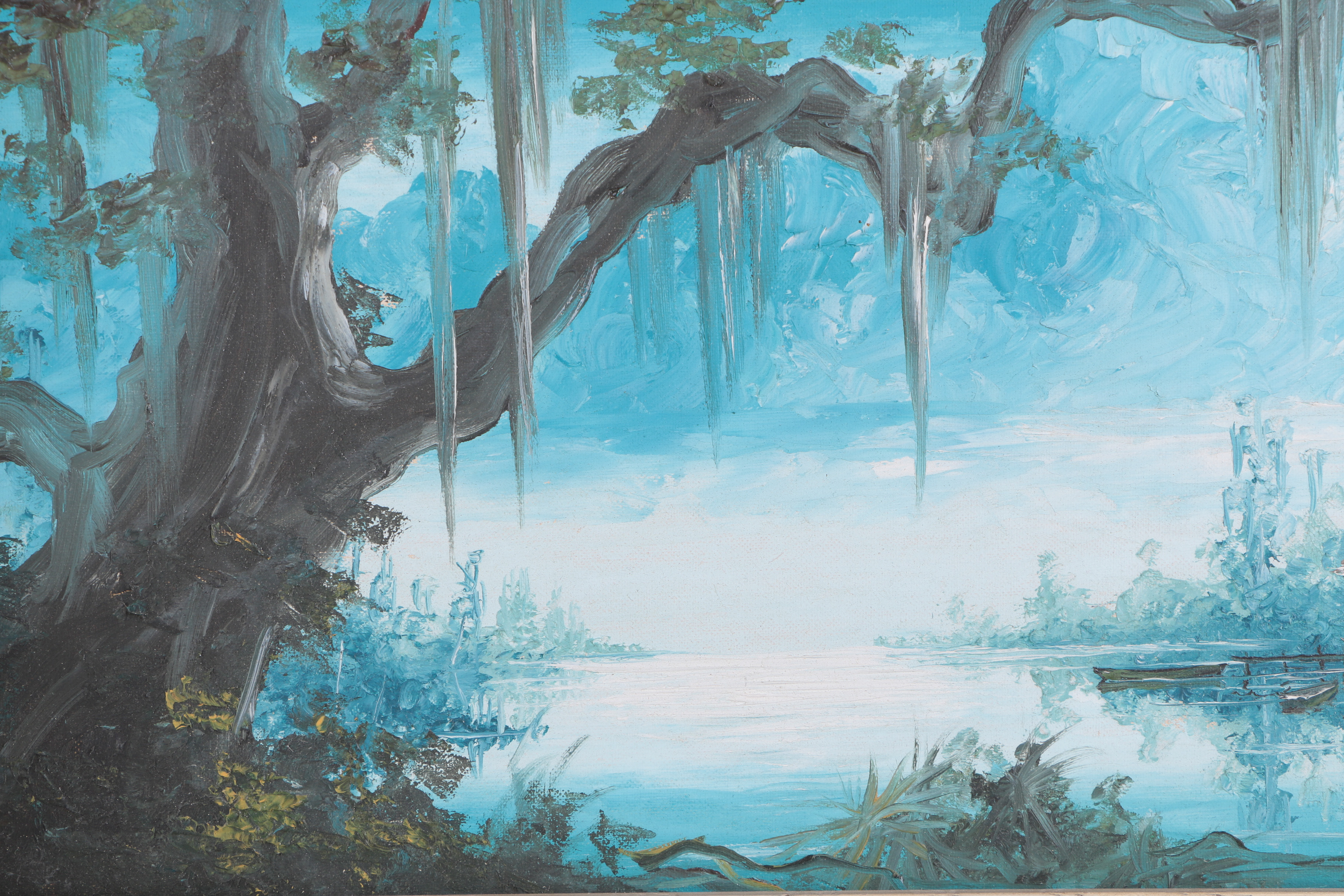 Two Deloo Oil Paintings on Canvas Board of Swamp Scenes