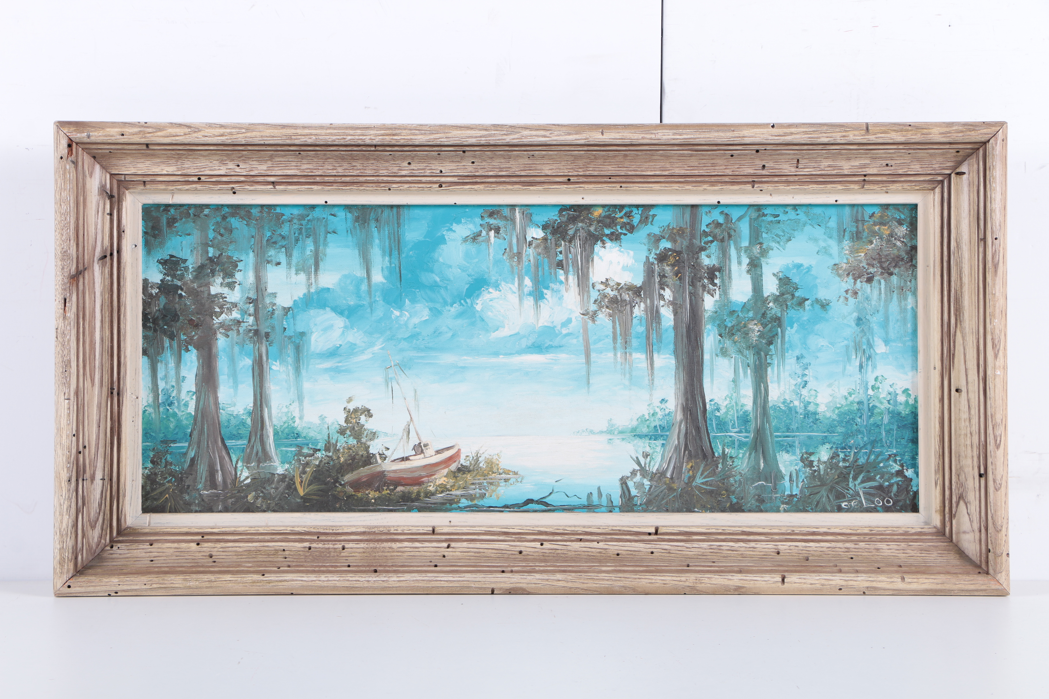 Two Deloo Oil Paintings on Canvas Board of Swamp Scenes