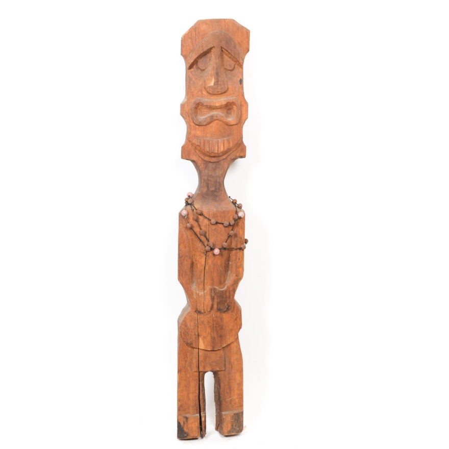 Polynesian Carved Wood Totem