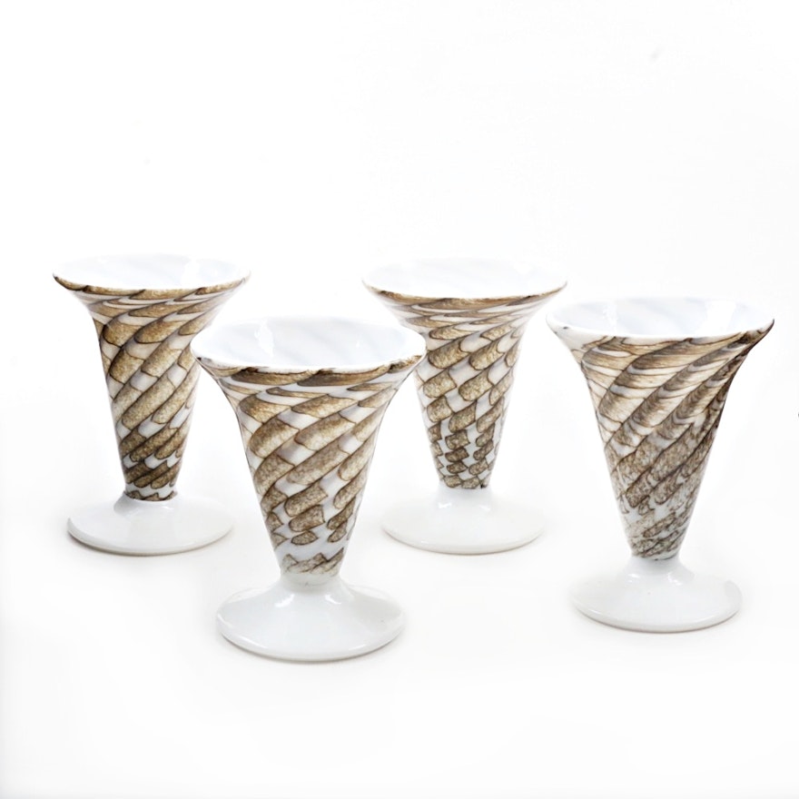 Set of Four Hand Blown Wine Glasses by Harris Deller