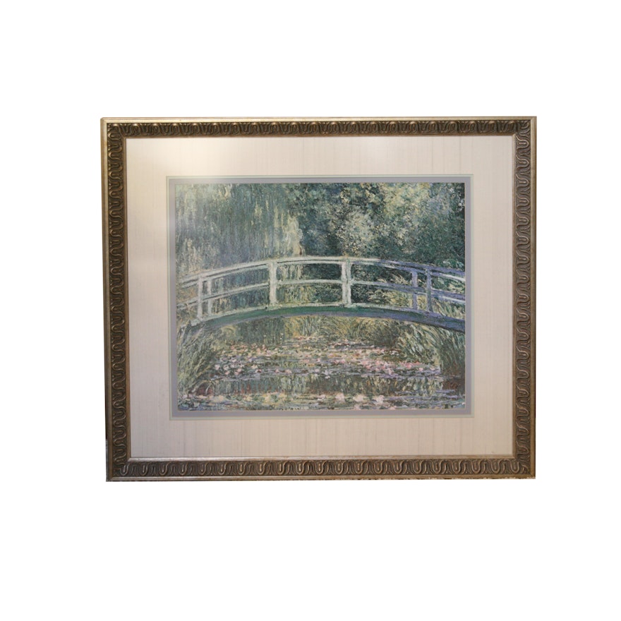 Reproduction Print on Paper After Claude Monet "The Japanese Footbridge"