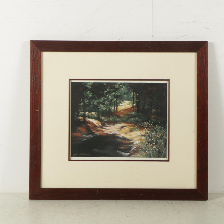Judith Schonebaum Oil Painting on Canvas of Forest Landscape