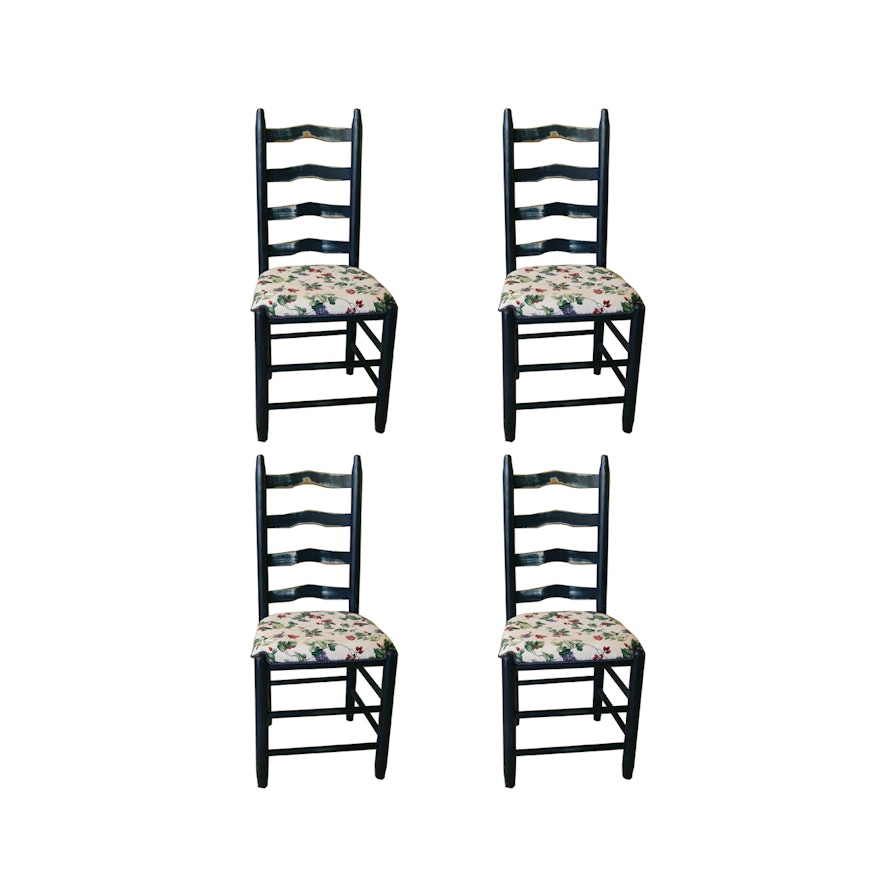 Vintage Farmhouse Style Ladder Back Side Chairs