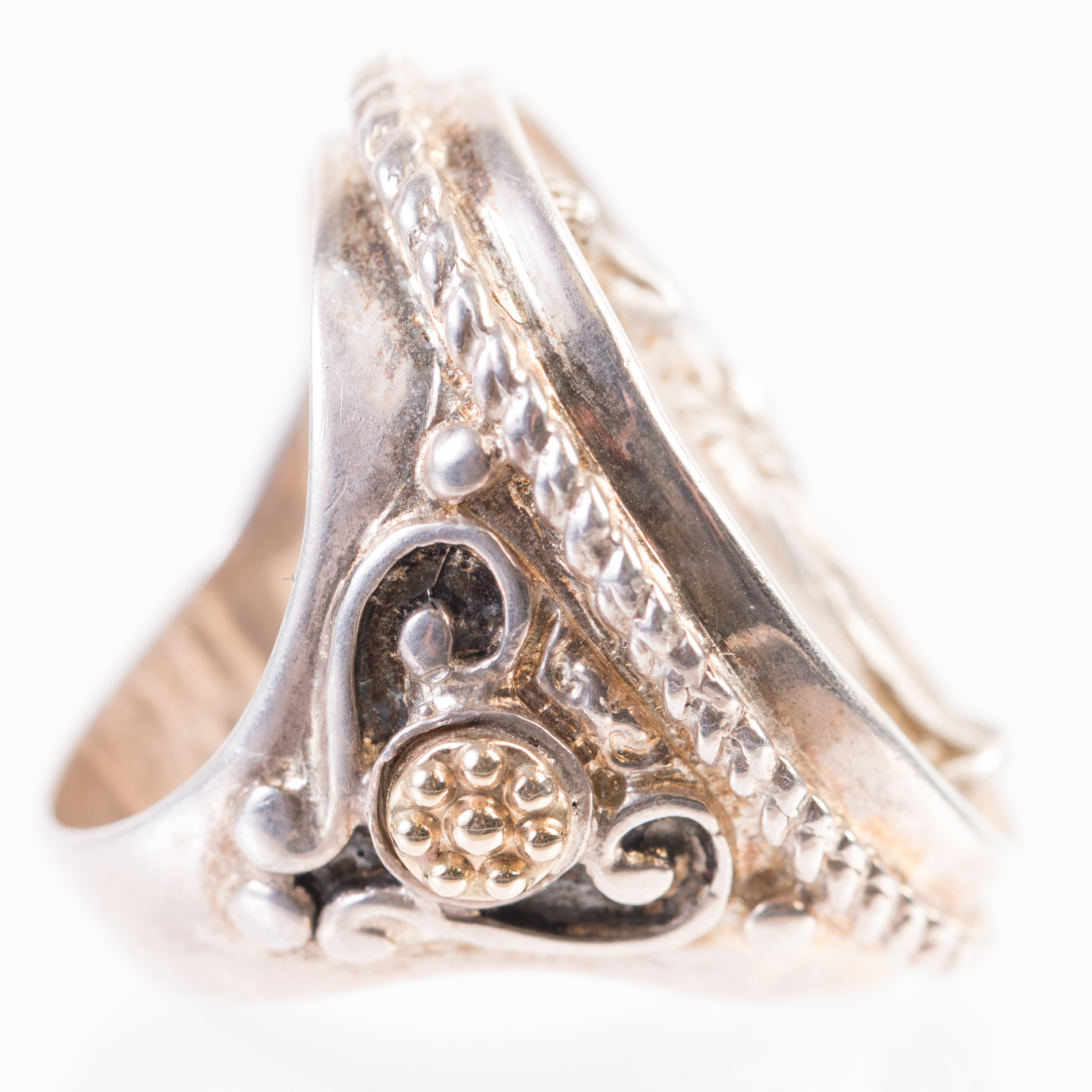 Tagliamonte Sterling Silver and 14K Yellow Gold Neoclassical Ring
