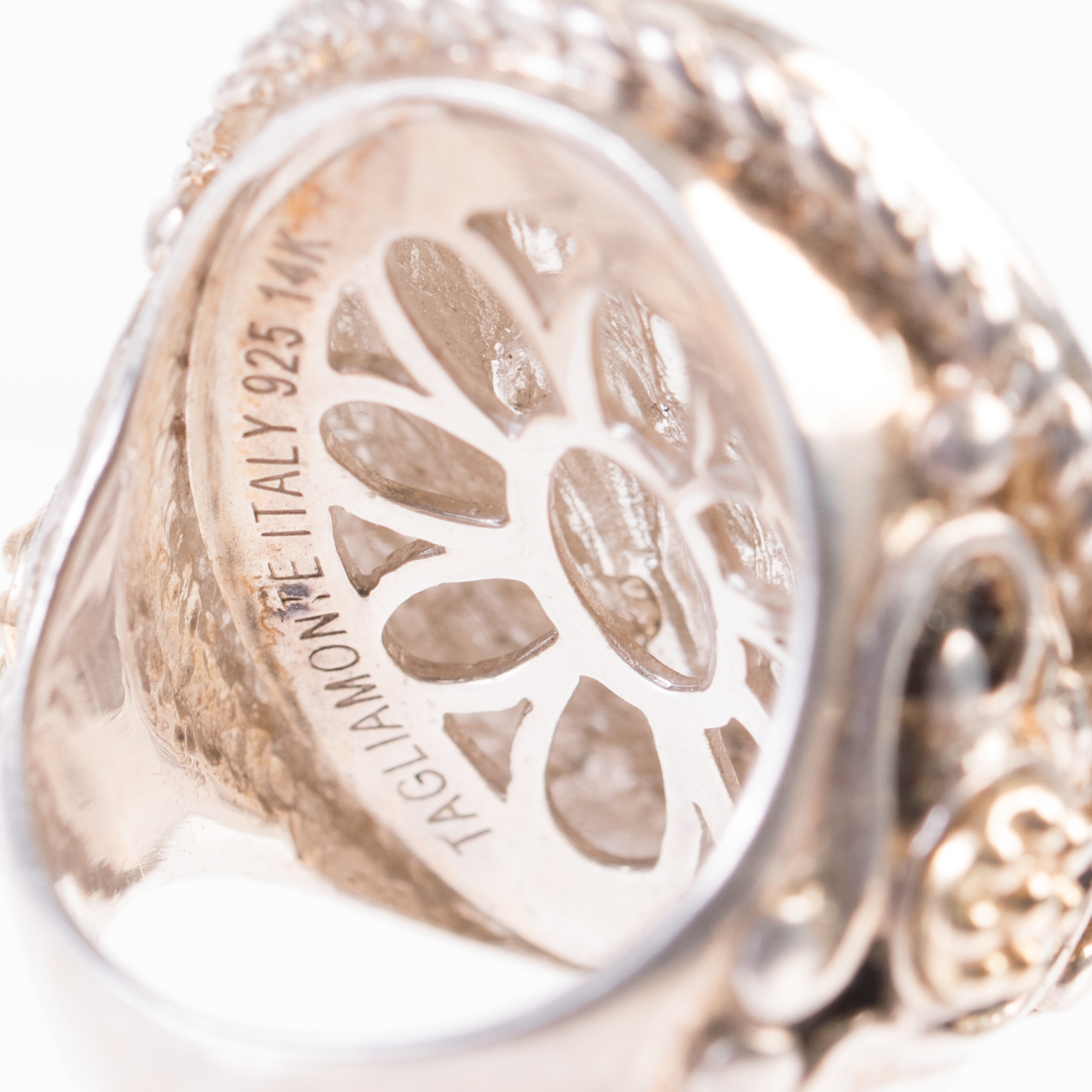 Tagliamonte Sterling Silver and 14K Yellow Gold Neoclassical Ring