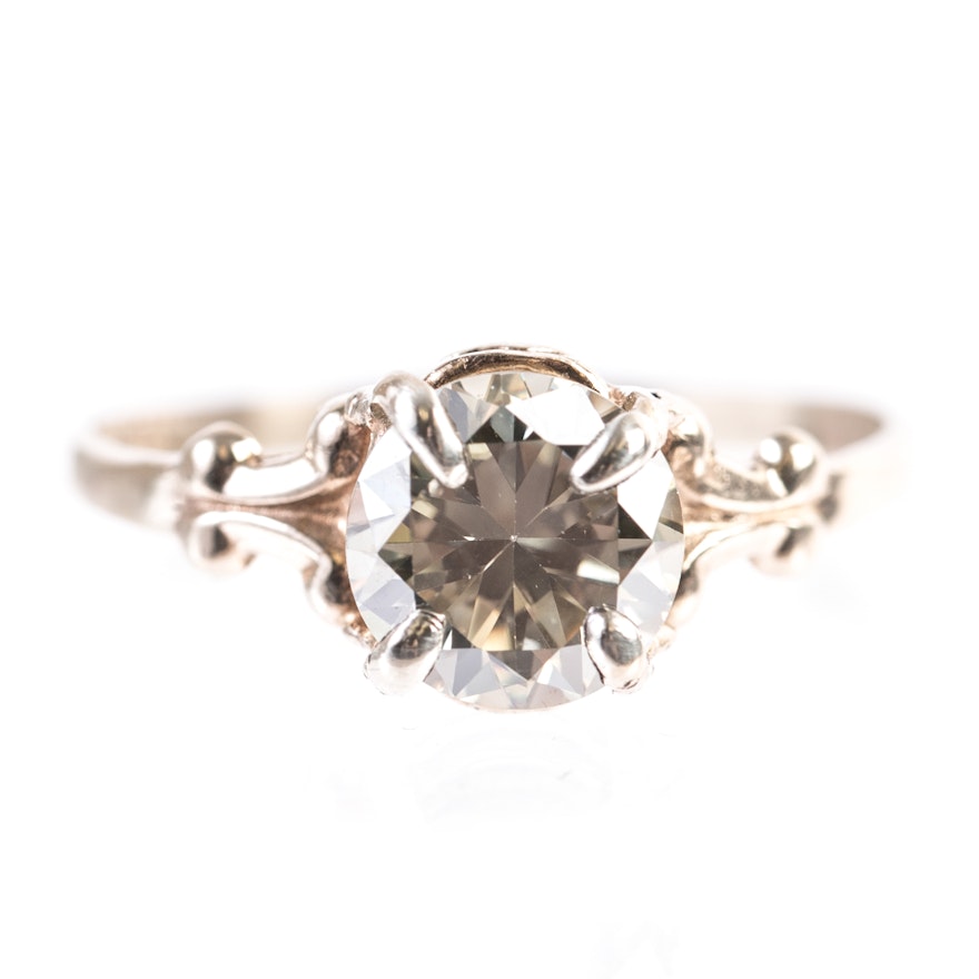 10K Yellow Gold and Moissanite Solitaire Ring