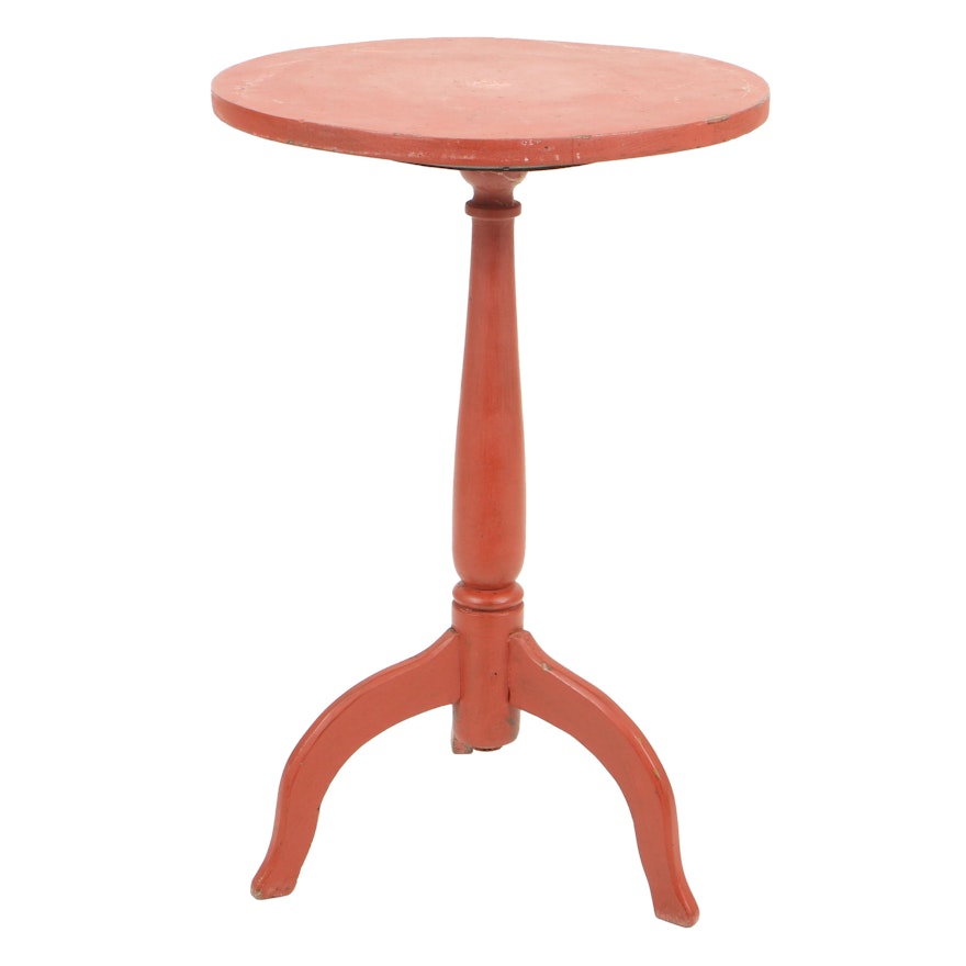 Federal Style Candlestand in Red Paint