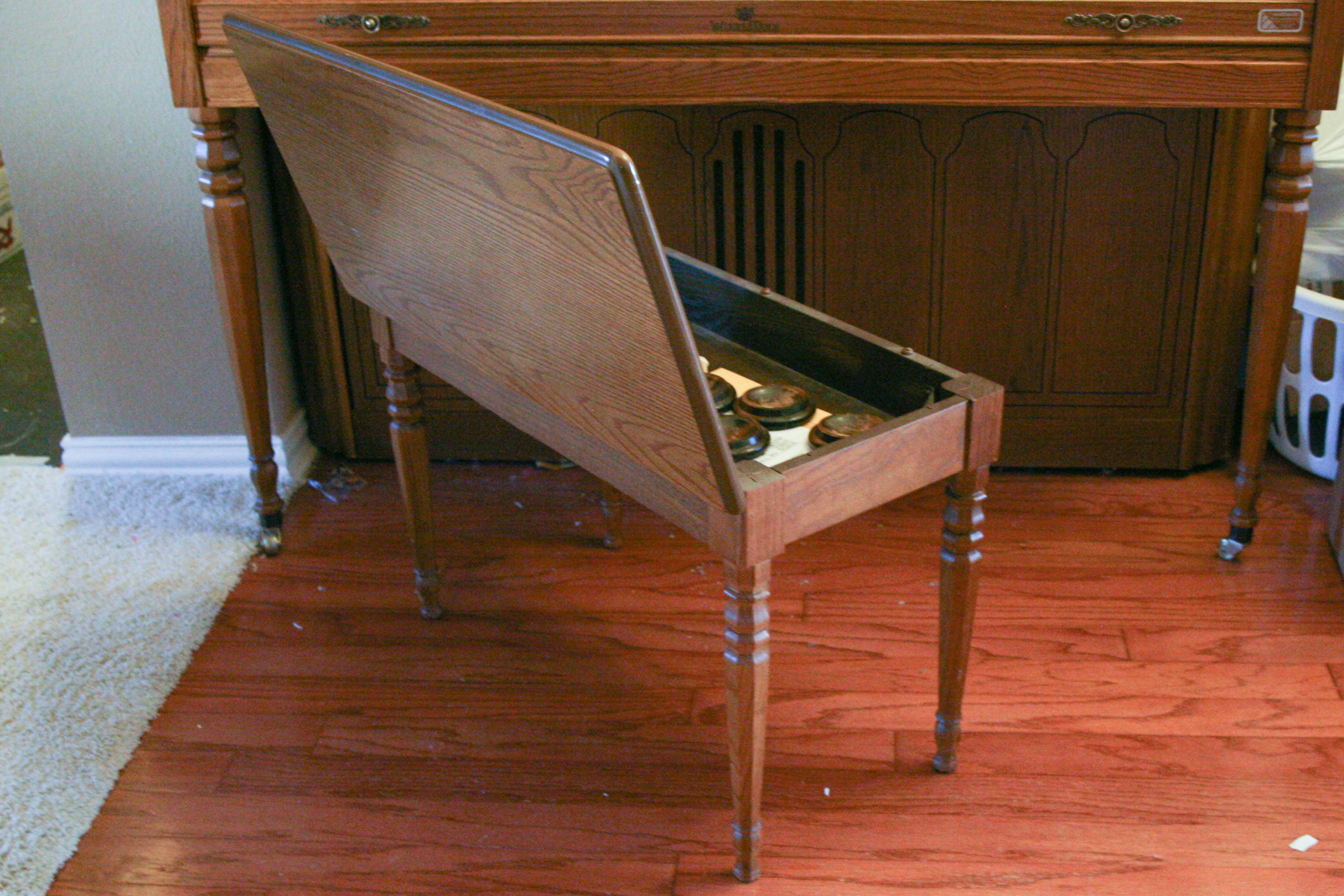 Vintage Wurlitzer Console Piano with Bench