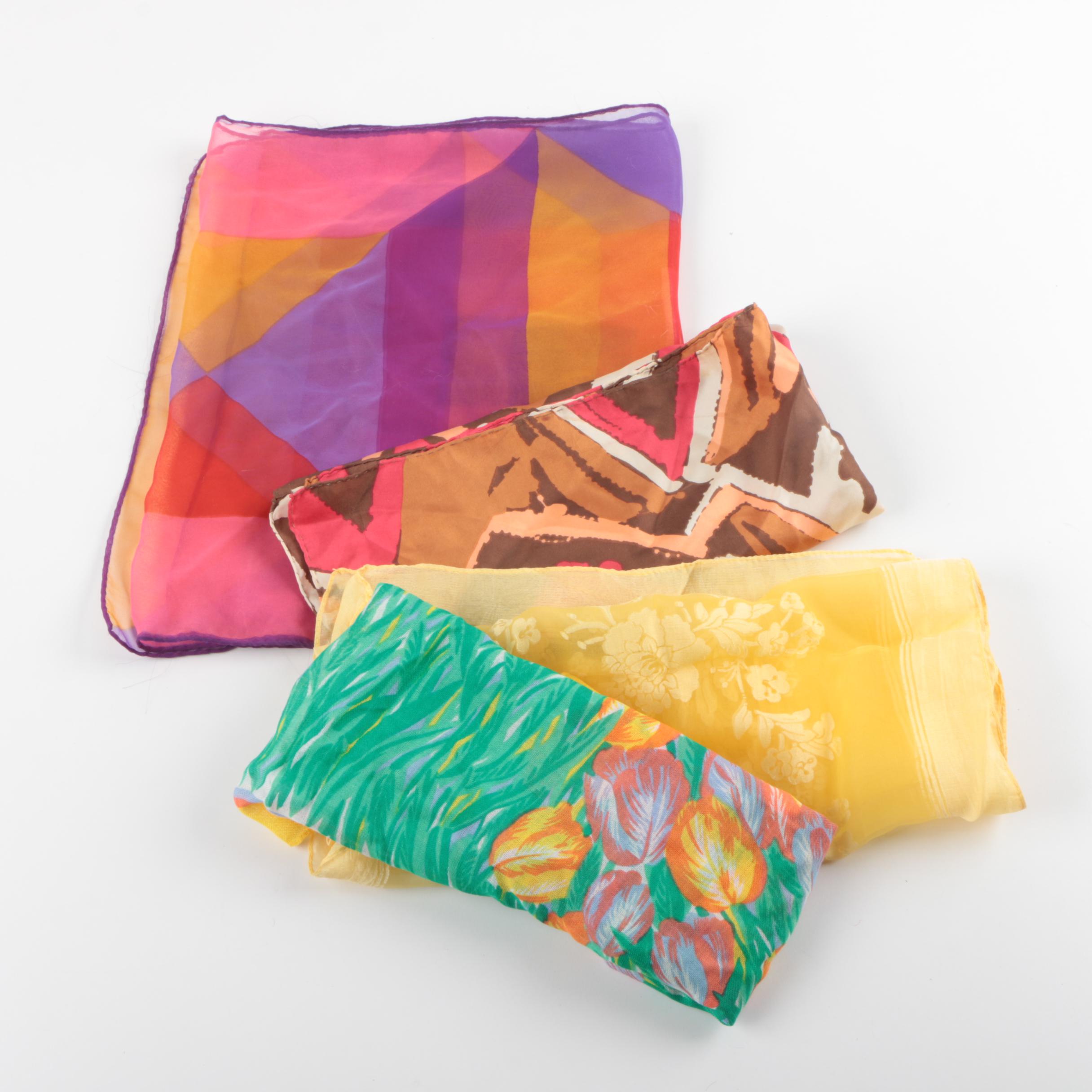Four Vintage Scarves