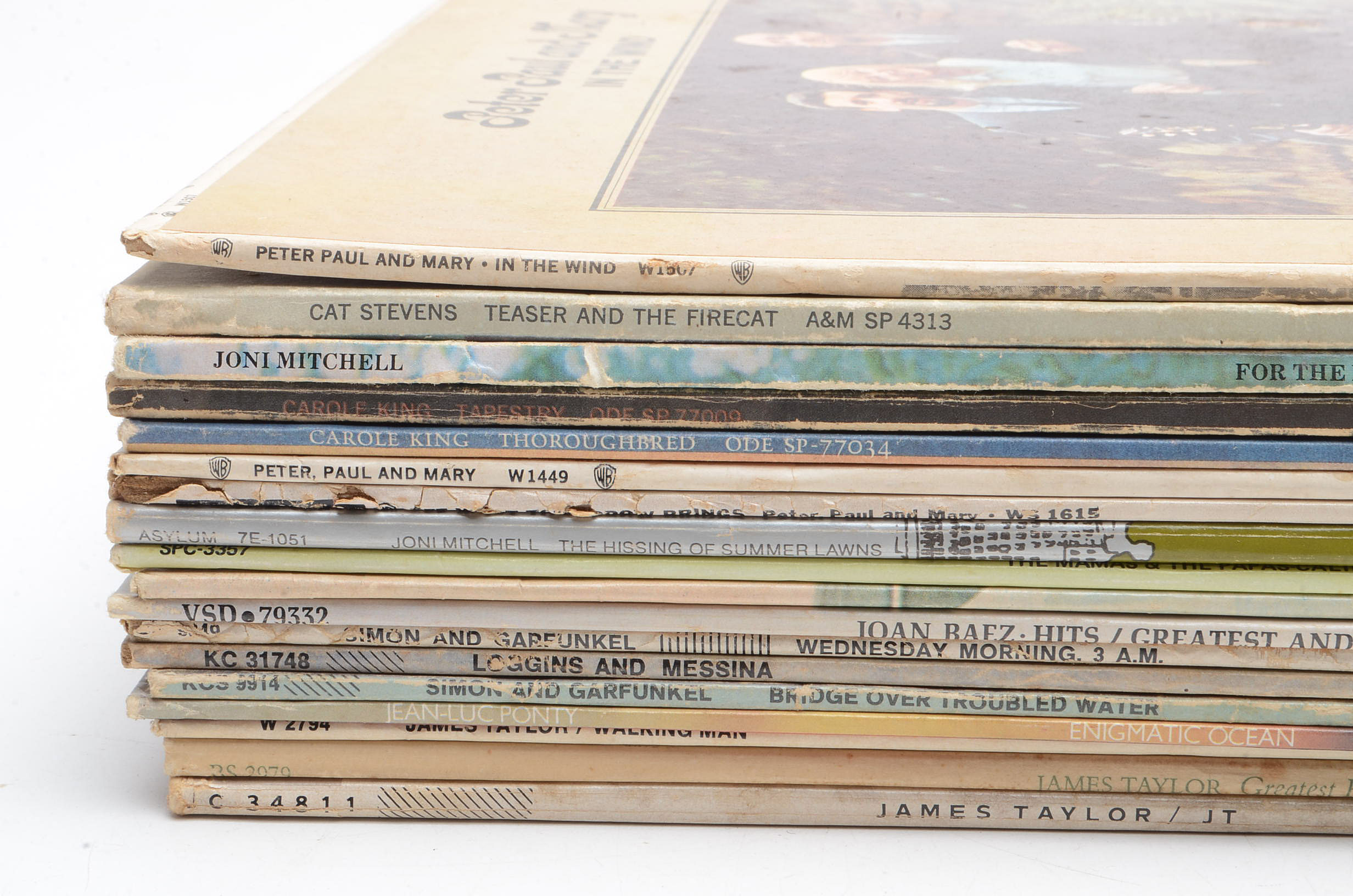 Collection of Vintage Folk LPs including Joan Baez and Cat Stevens